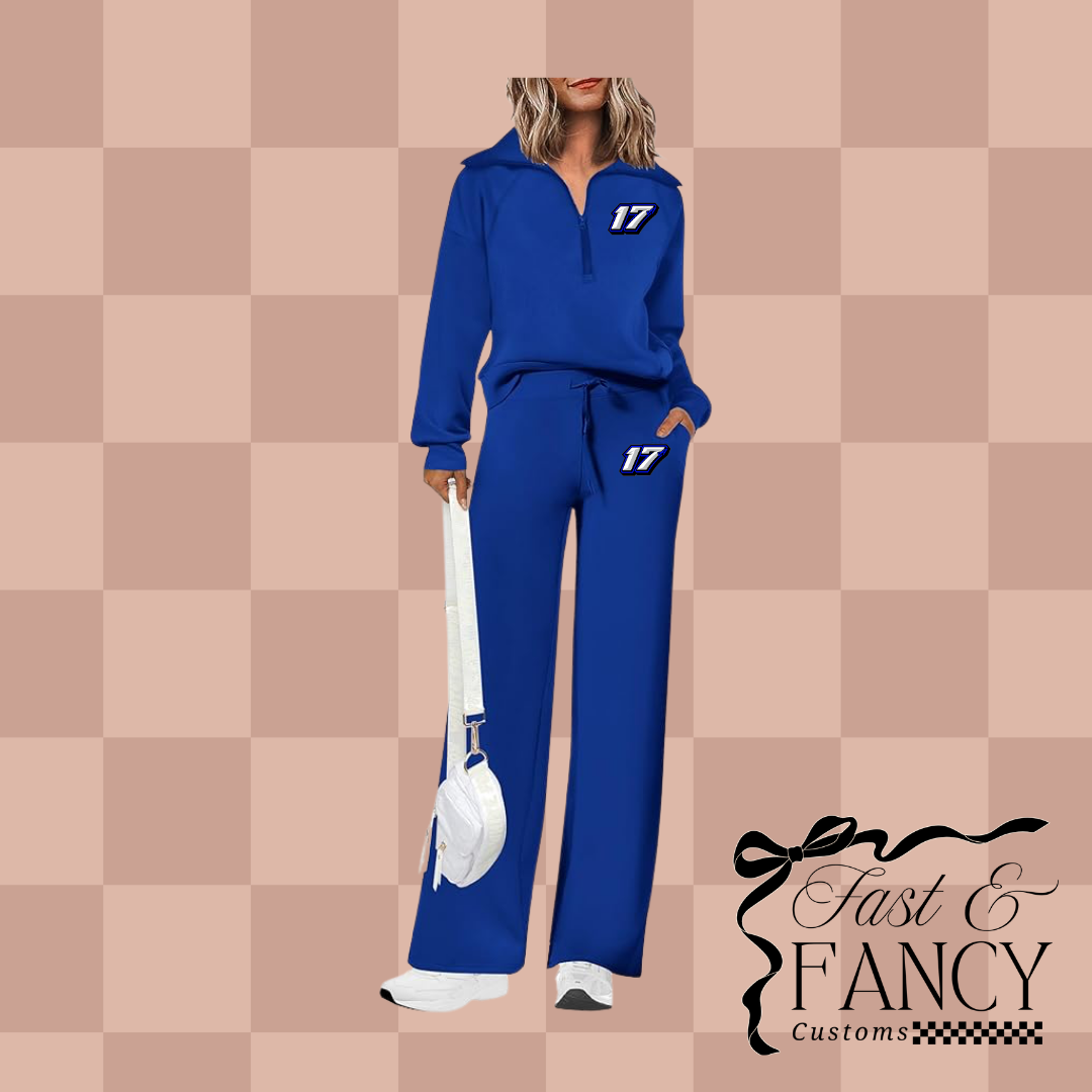 Blue Quarter Zip Set