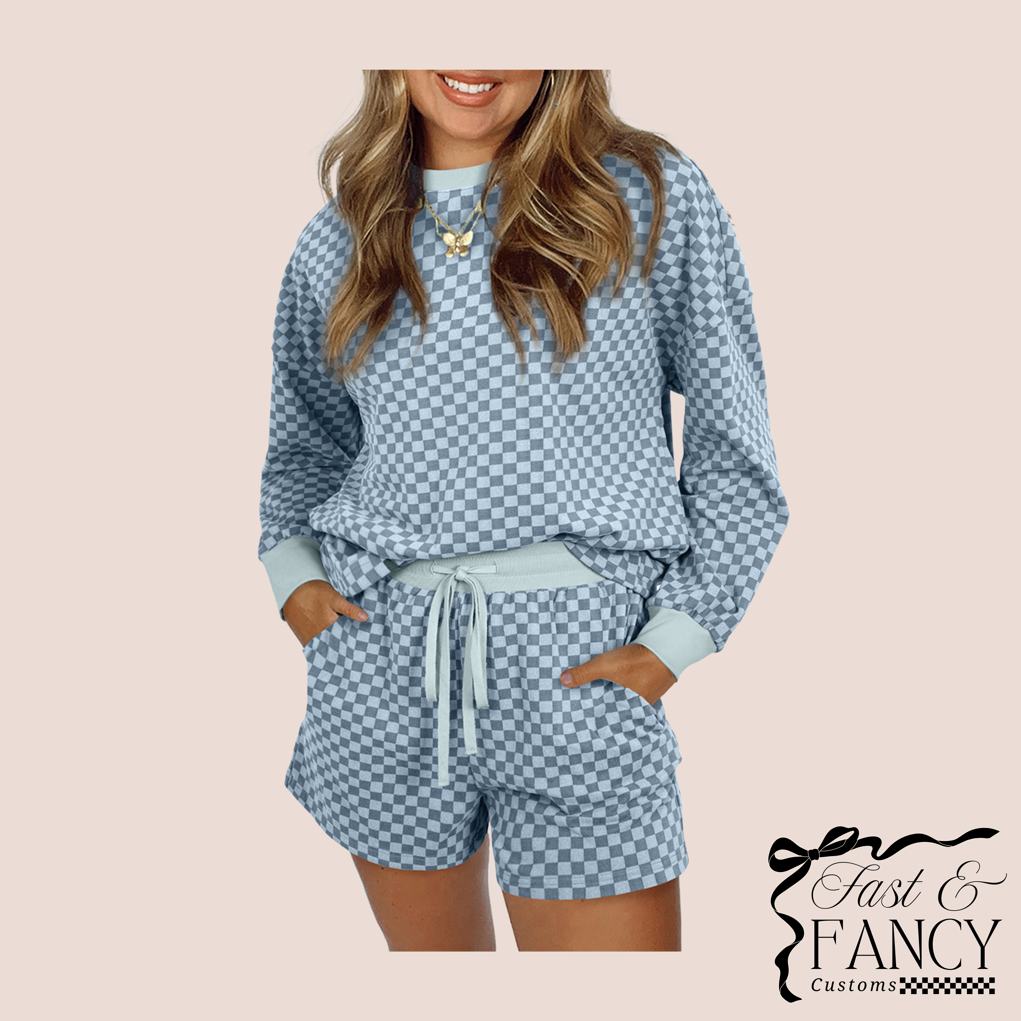 Blue Checkered Set
