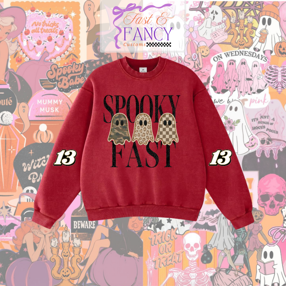 Red Acid Wash Crewneck