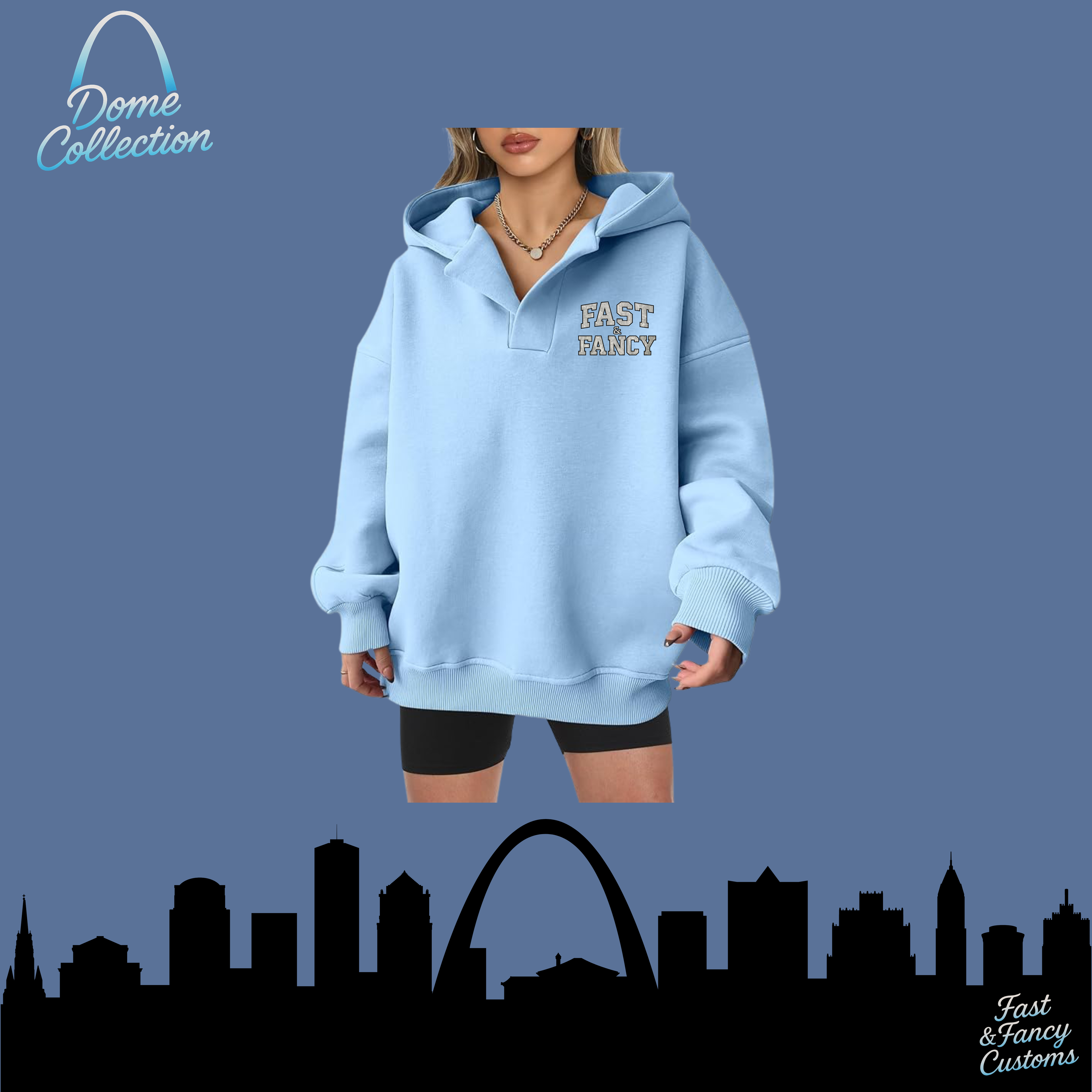 V-Neck Oversized Fleece Pullover