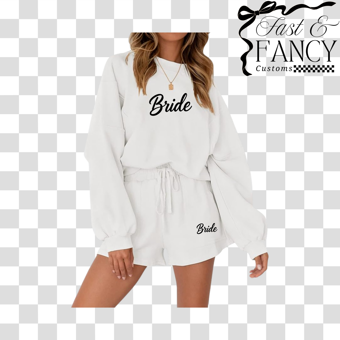 White Long Sleeve & Shorts Set