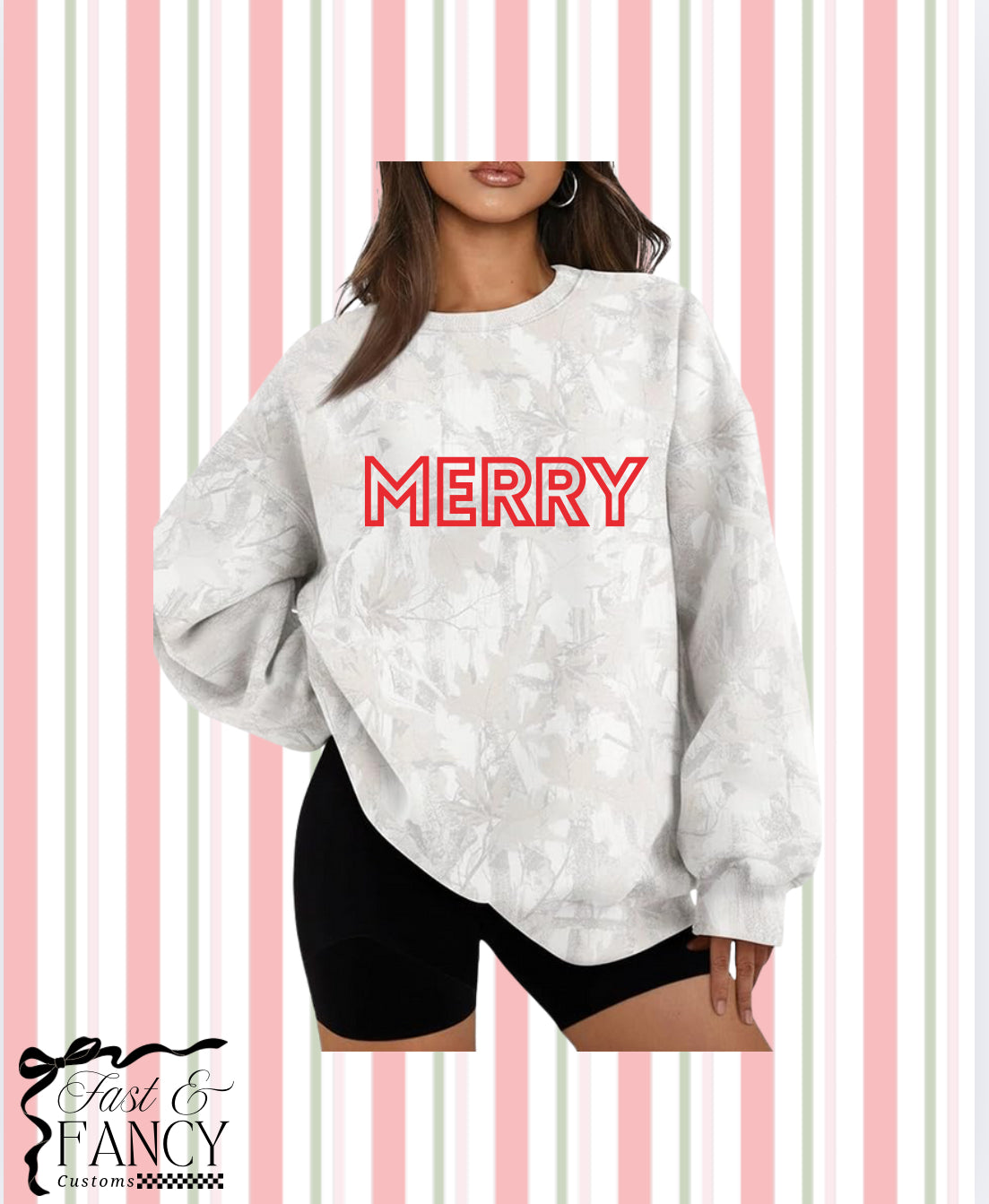 Oversized Christmas Camo Crewneck