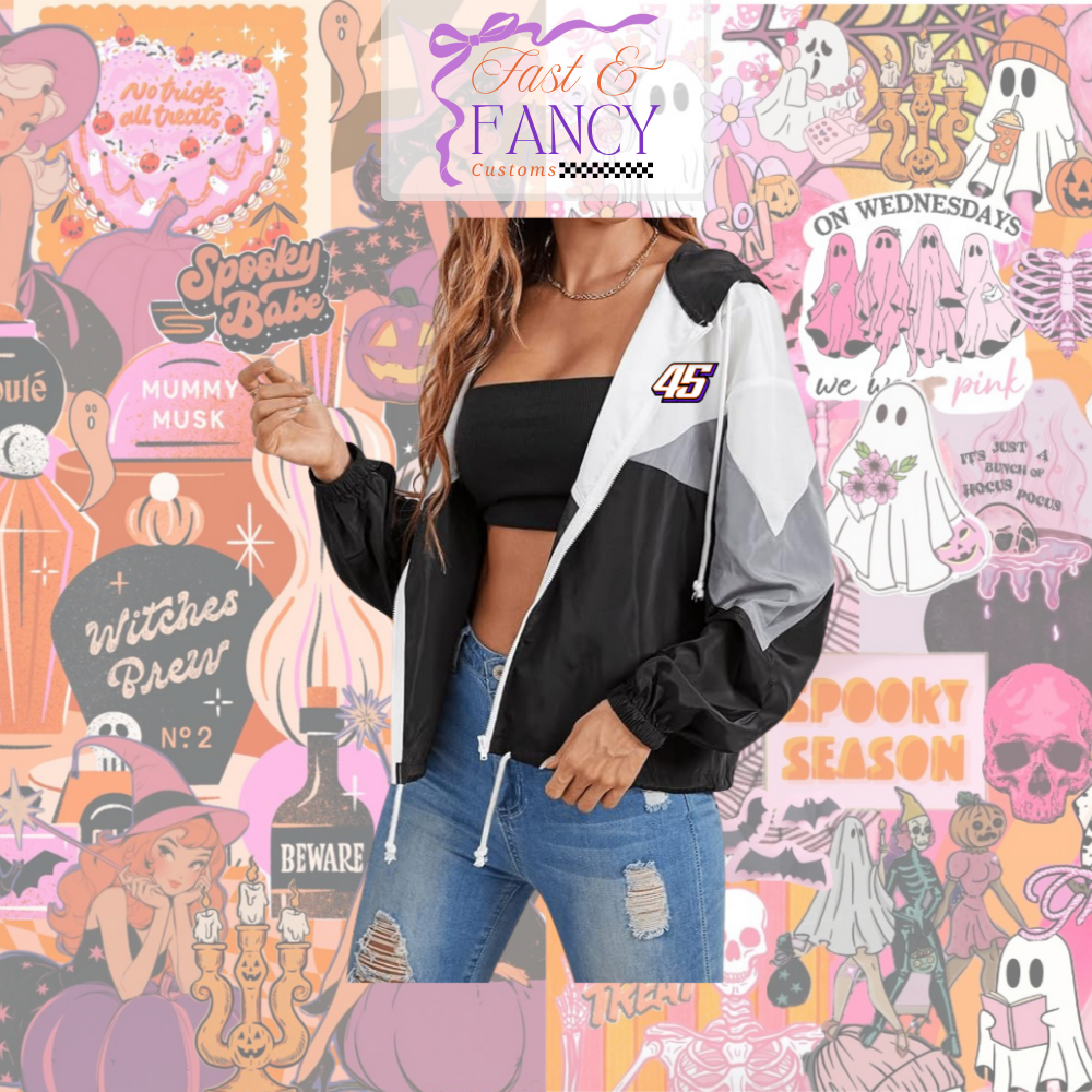 Two Toned Zip Up Windbreaker