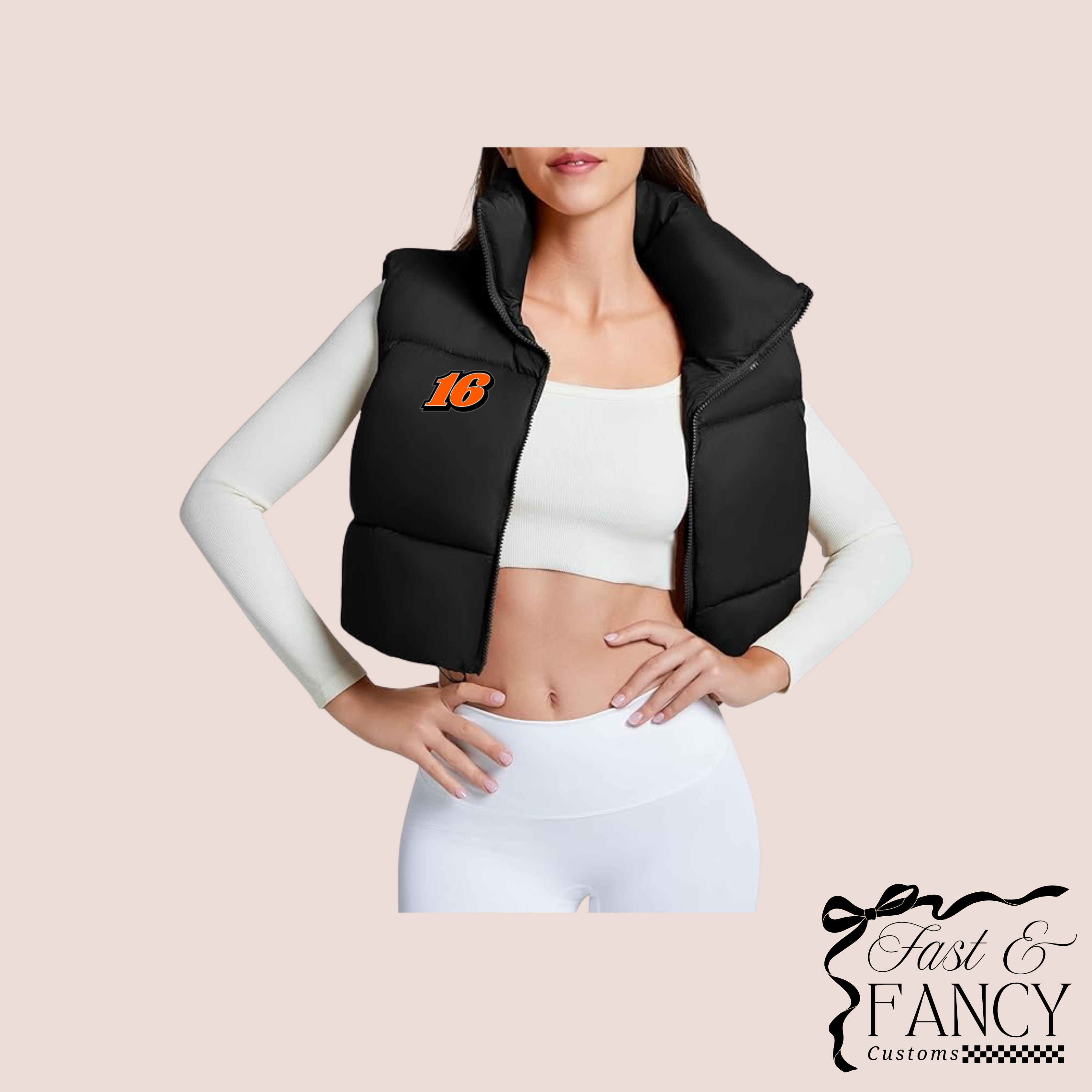 Cropped Warm Puffy Vest Lightweight