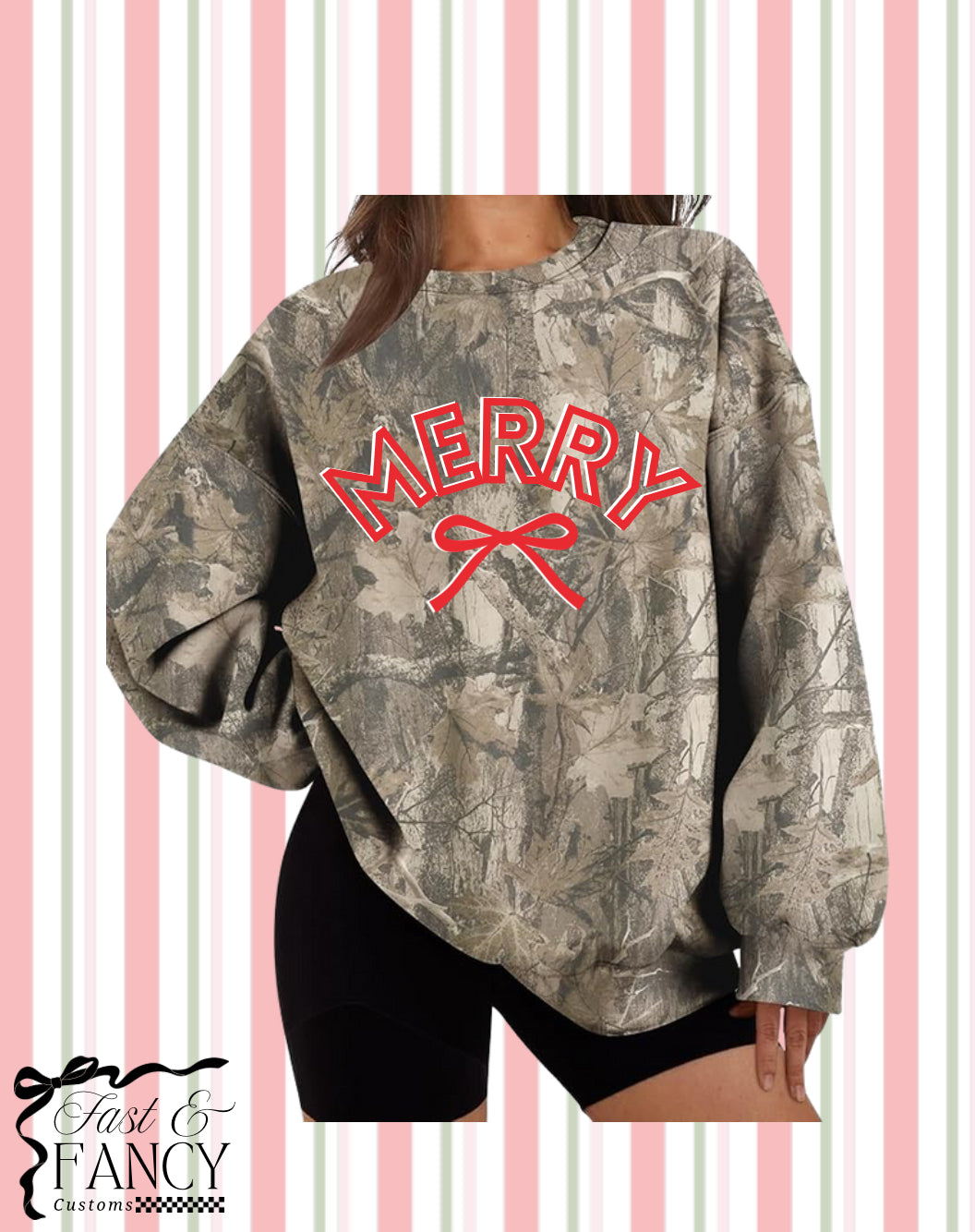 Oversized Christmas Camo Crewneck