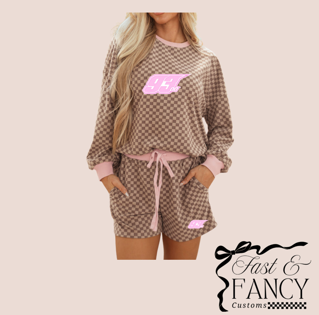 Customized Brown Checkered Set