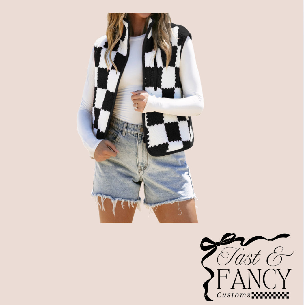 Black Checkered Vest