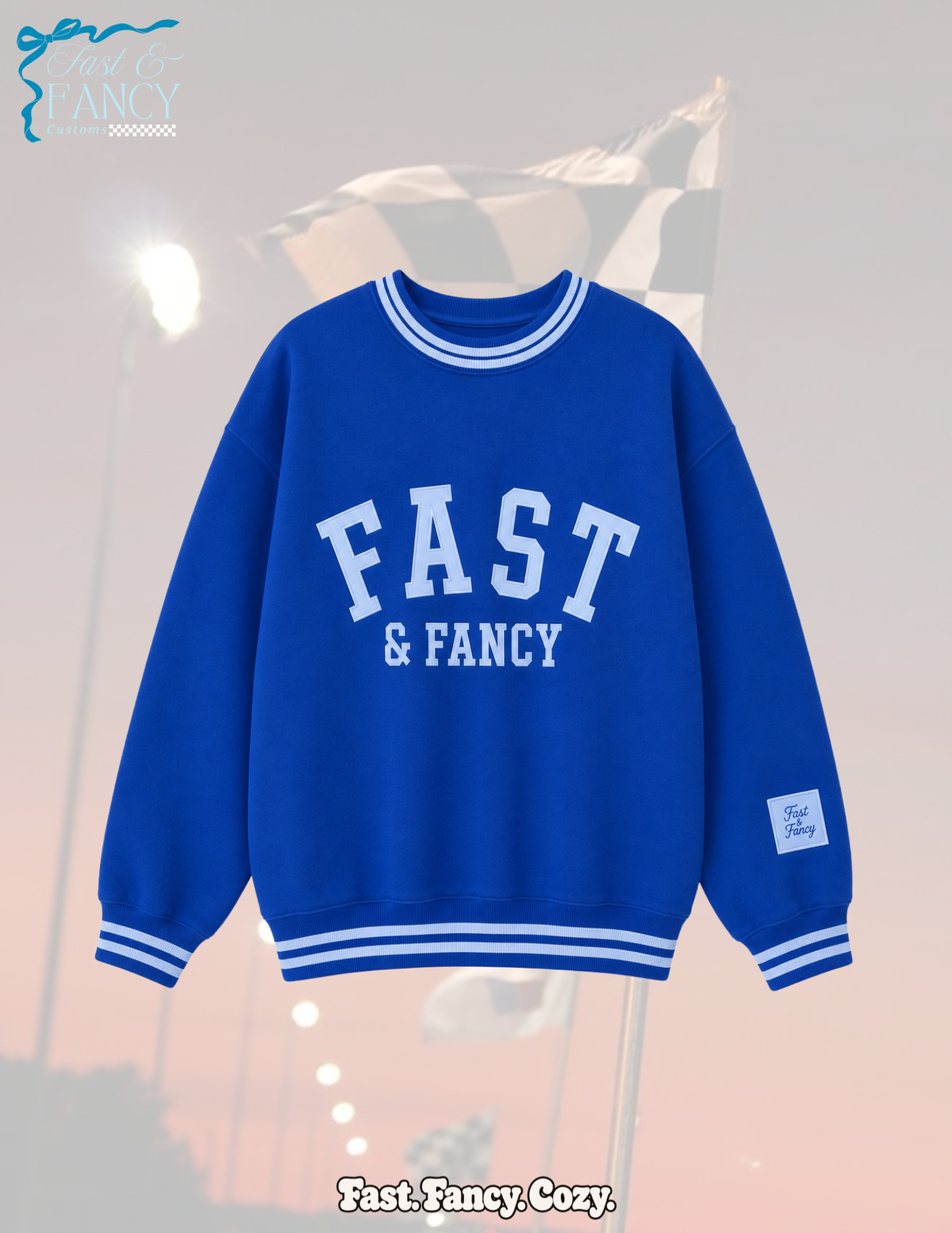 Royal Blue Varsity Oversized Crewneck