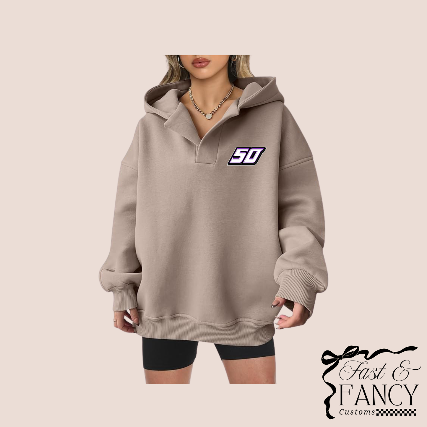 Oversized Hoodie V Neck