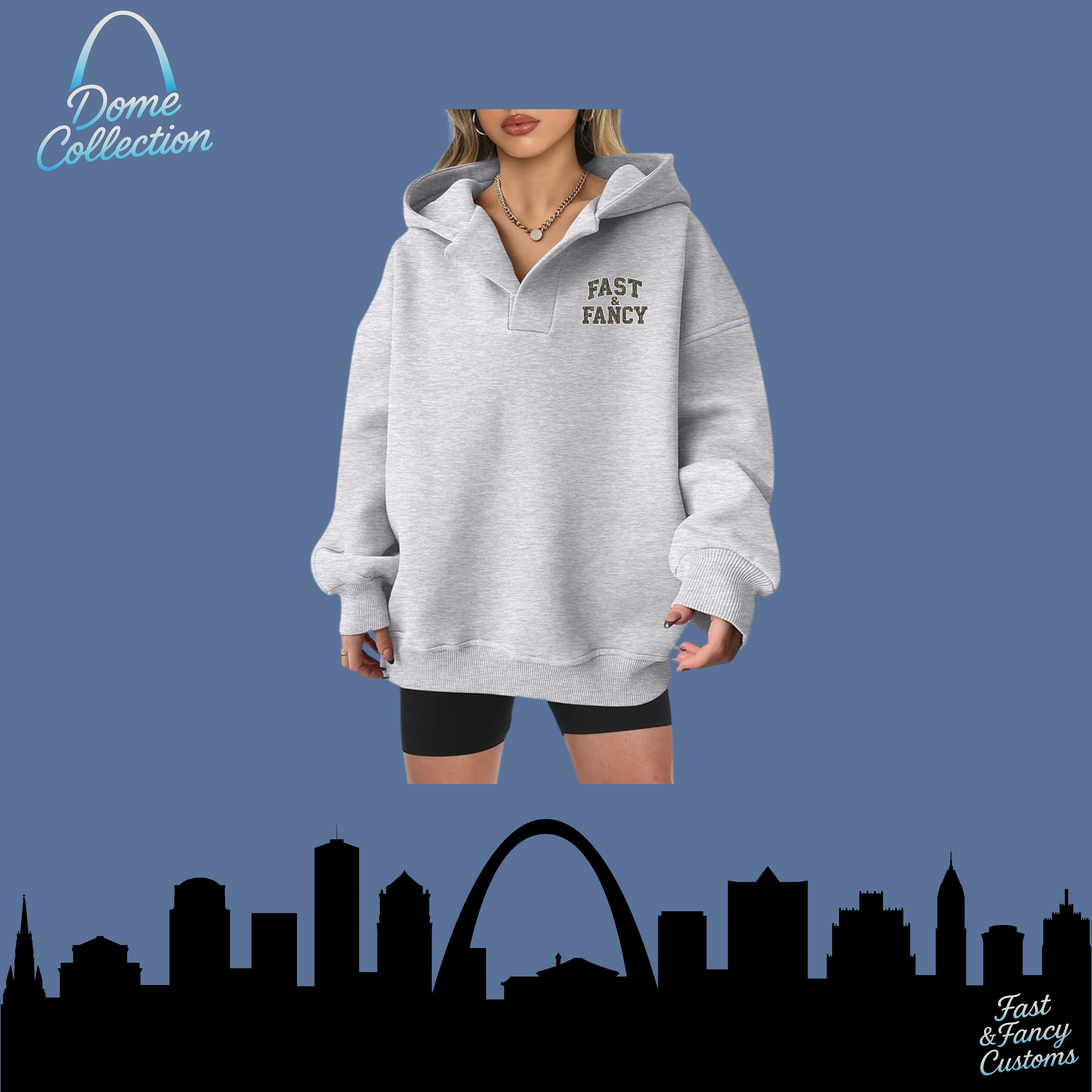 V-Neck Oversized Fleece Pullover
