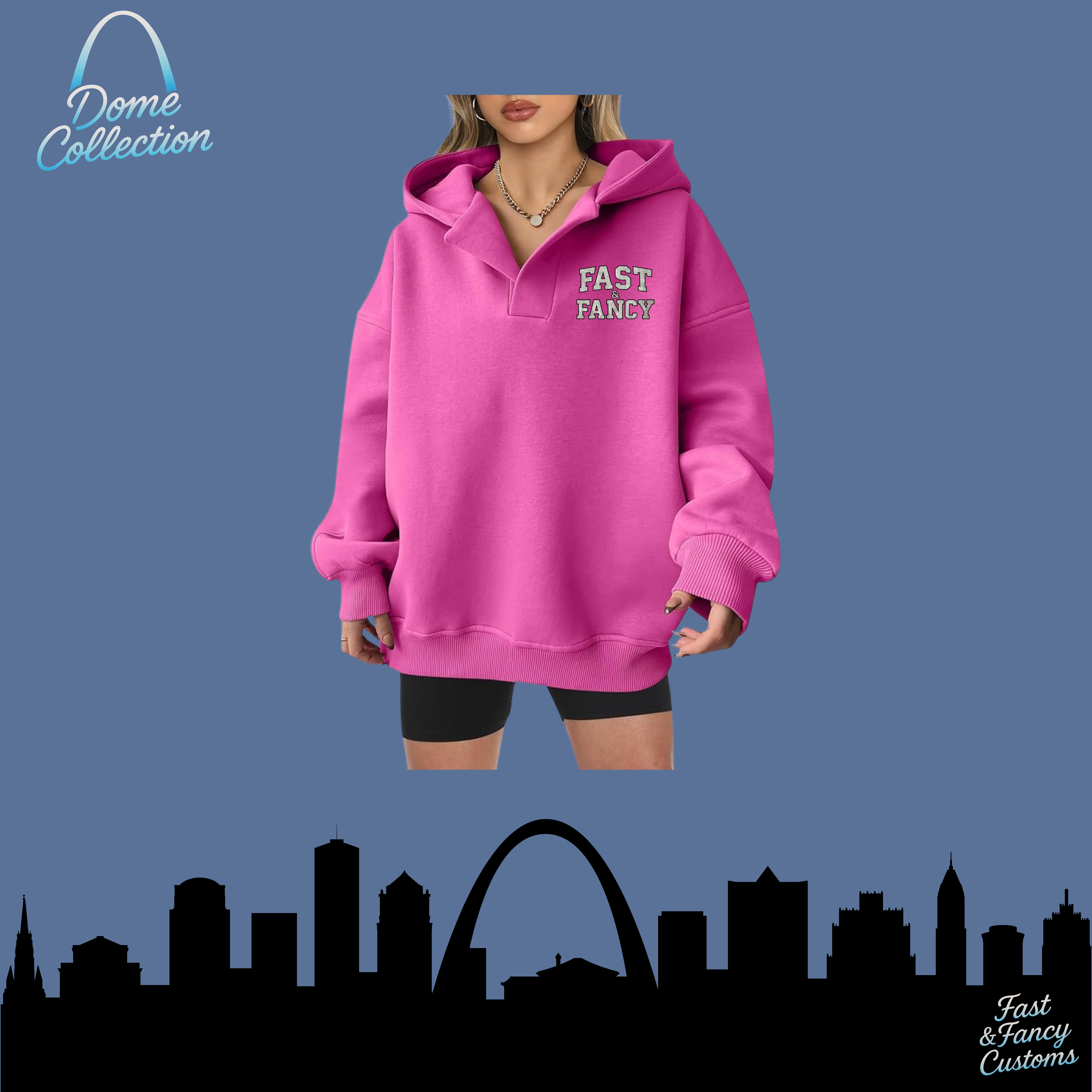 V-Neck Oversized Fleece Pullover