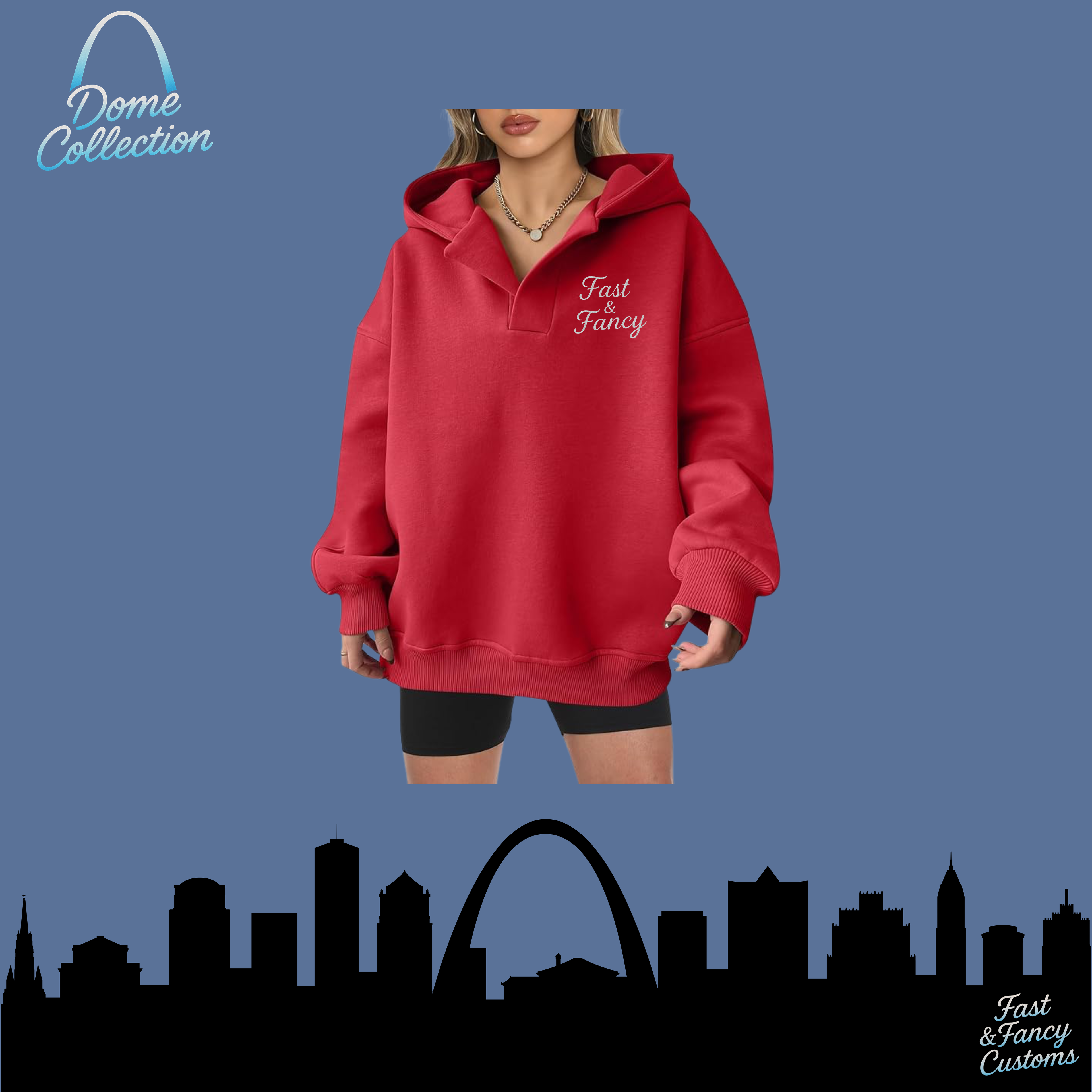 V-Neck Oversized Fleece Pullover