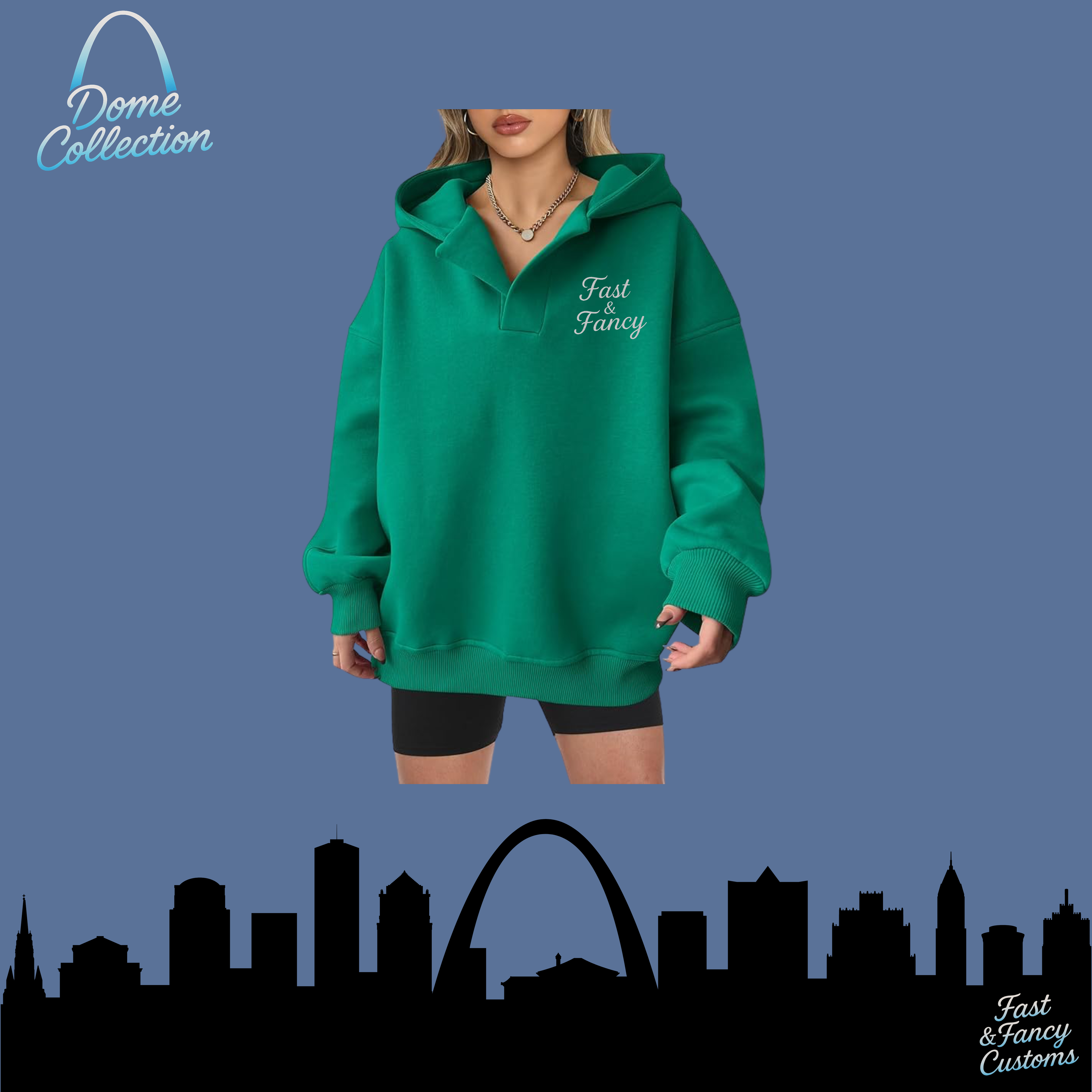 V-Neck Oversized Fleece Pullover