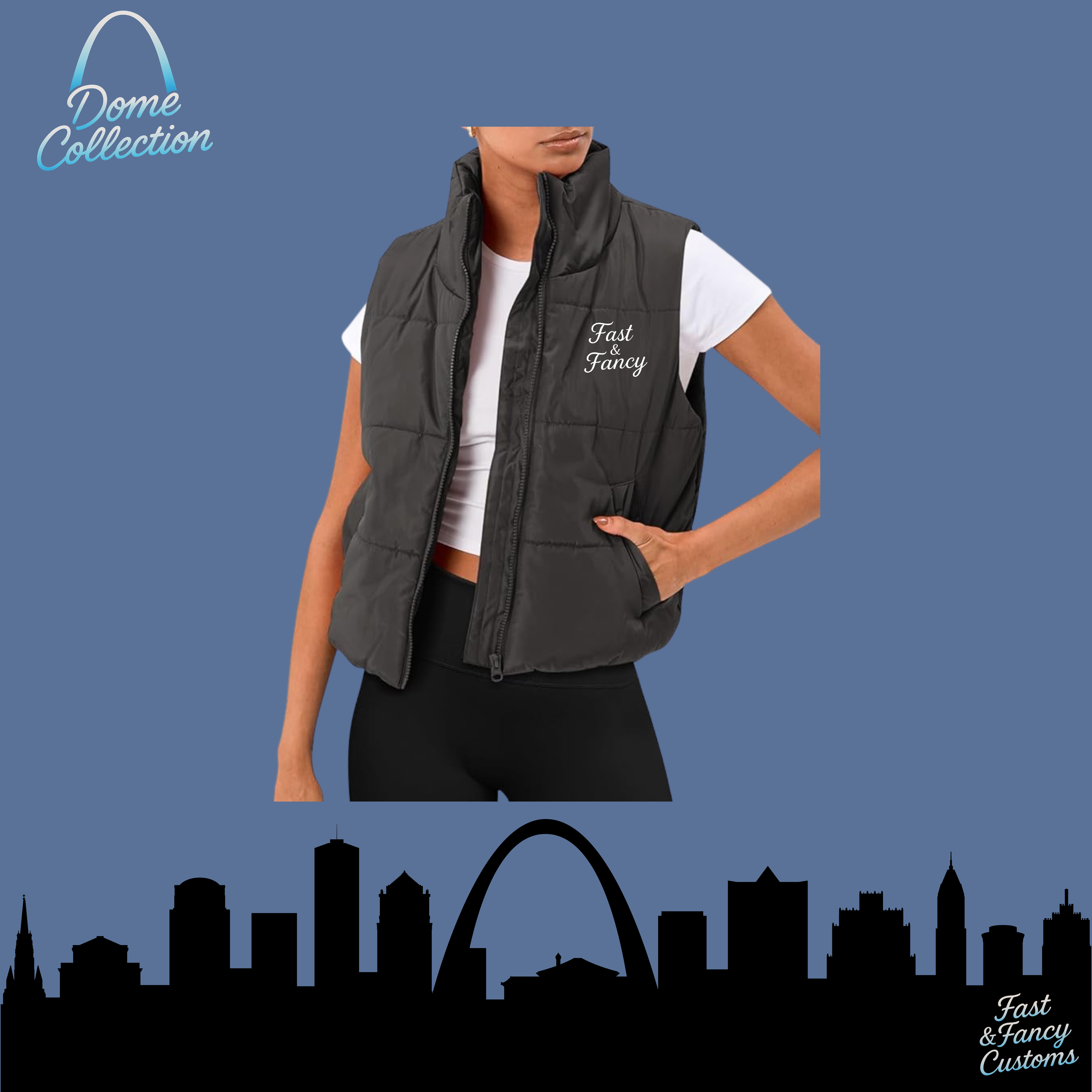 Puffer Vest-Dark Grey
