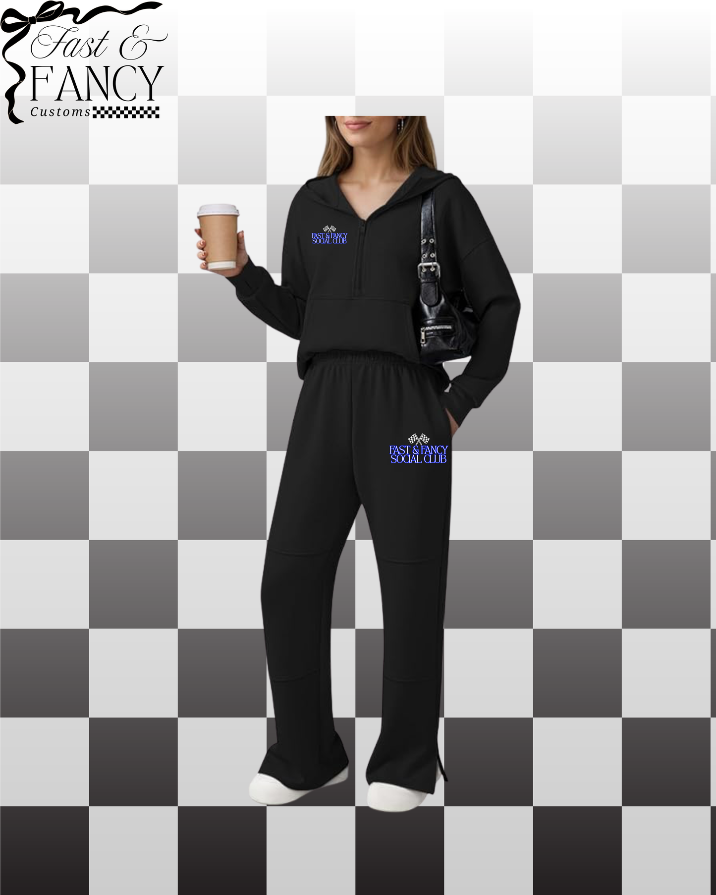 Black Quarter Zip Set
