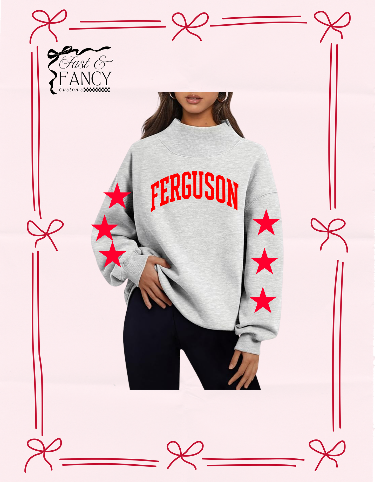 Grey Mockneck Star Sleeve