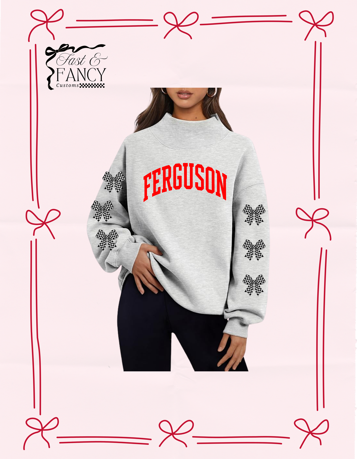Grey Mockneck Bow Sleeve