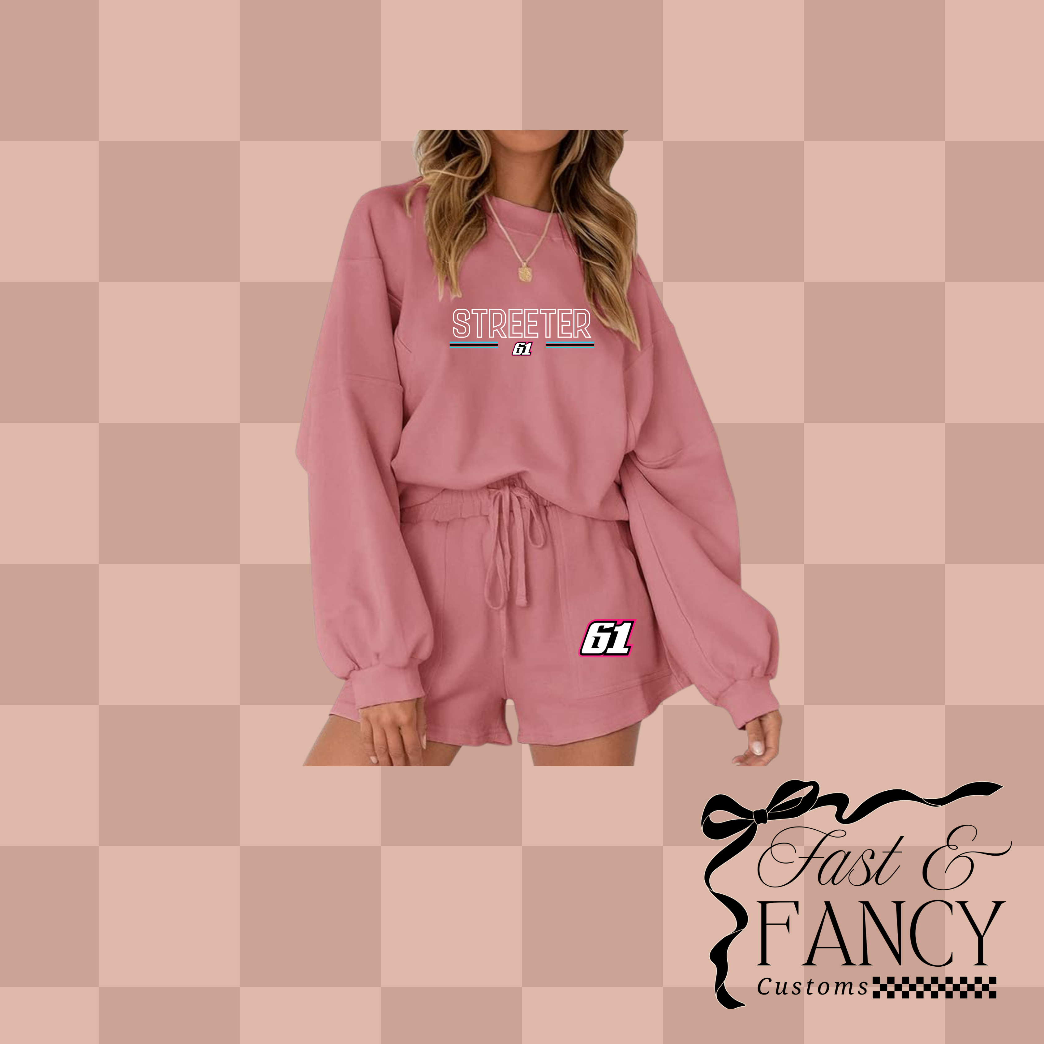Pink Long Sleeve & Shorts Set