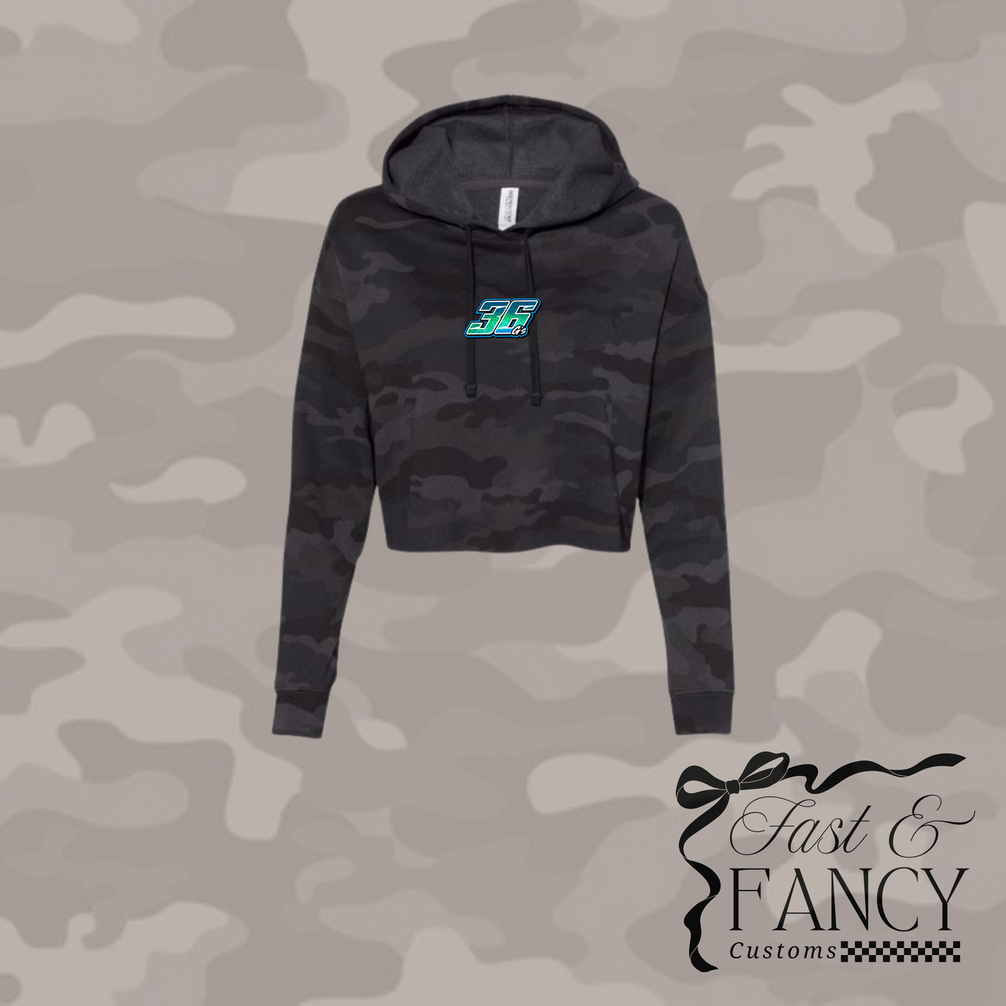 Black Camo Cropped Hoodie