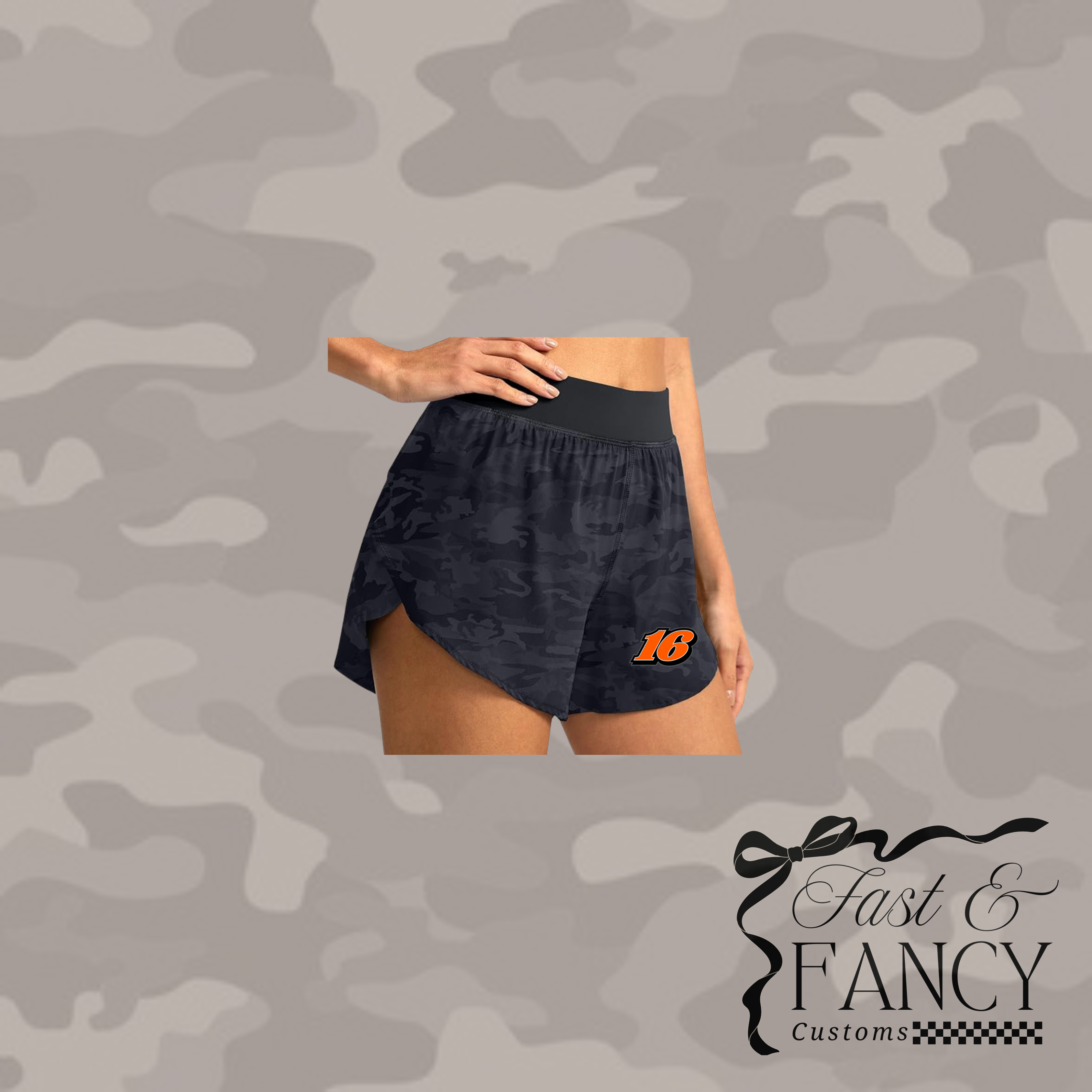 Black Camo Active Shorts