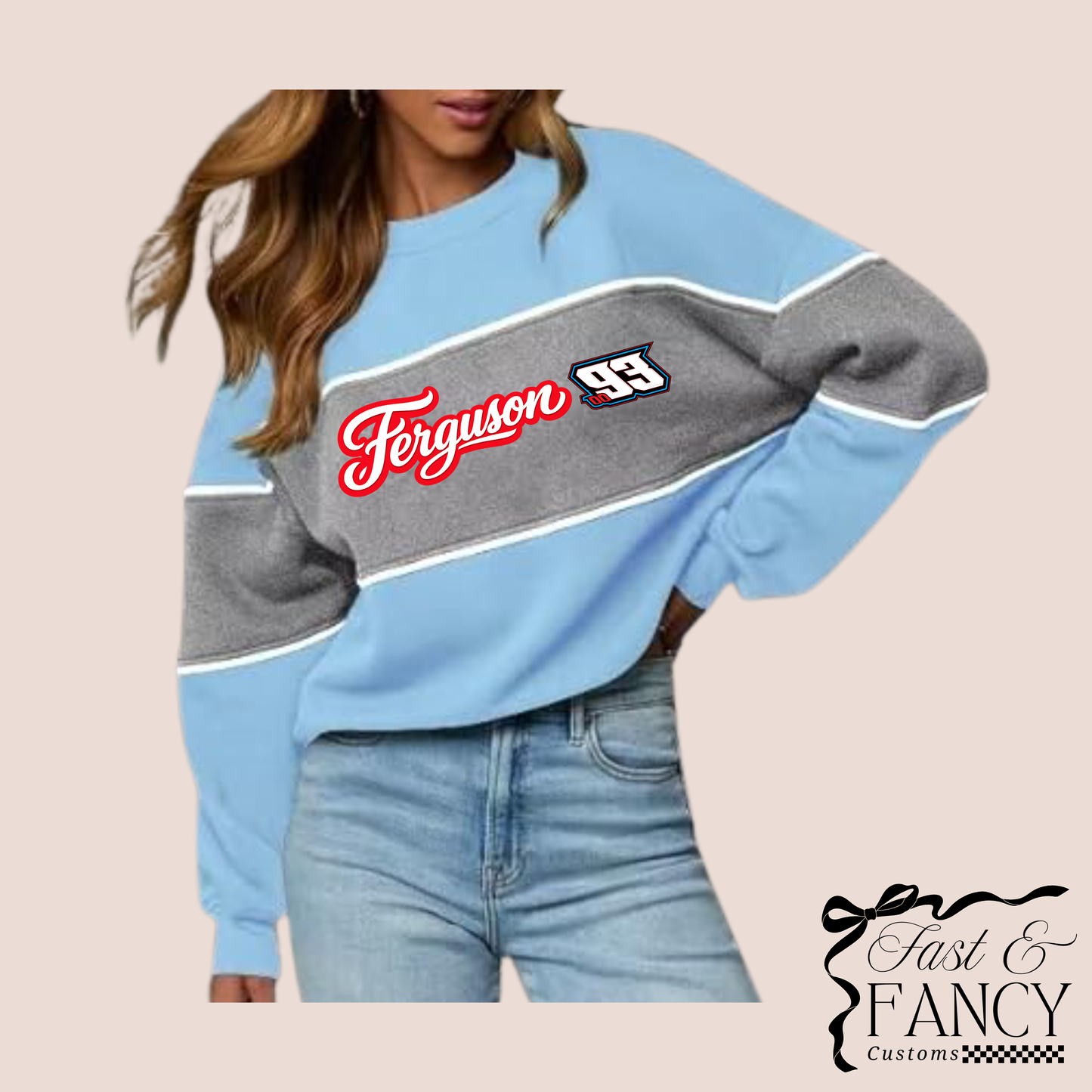 Retro Blue & Grey Crewneck