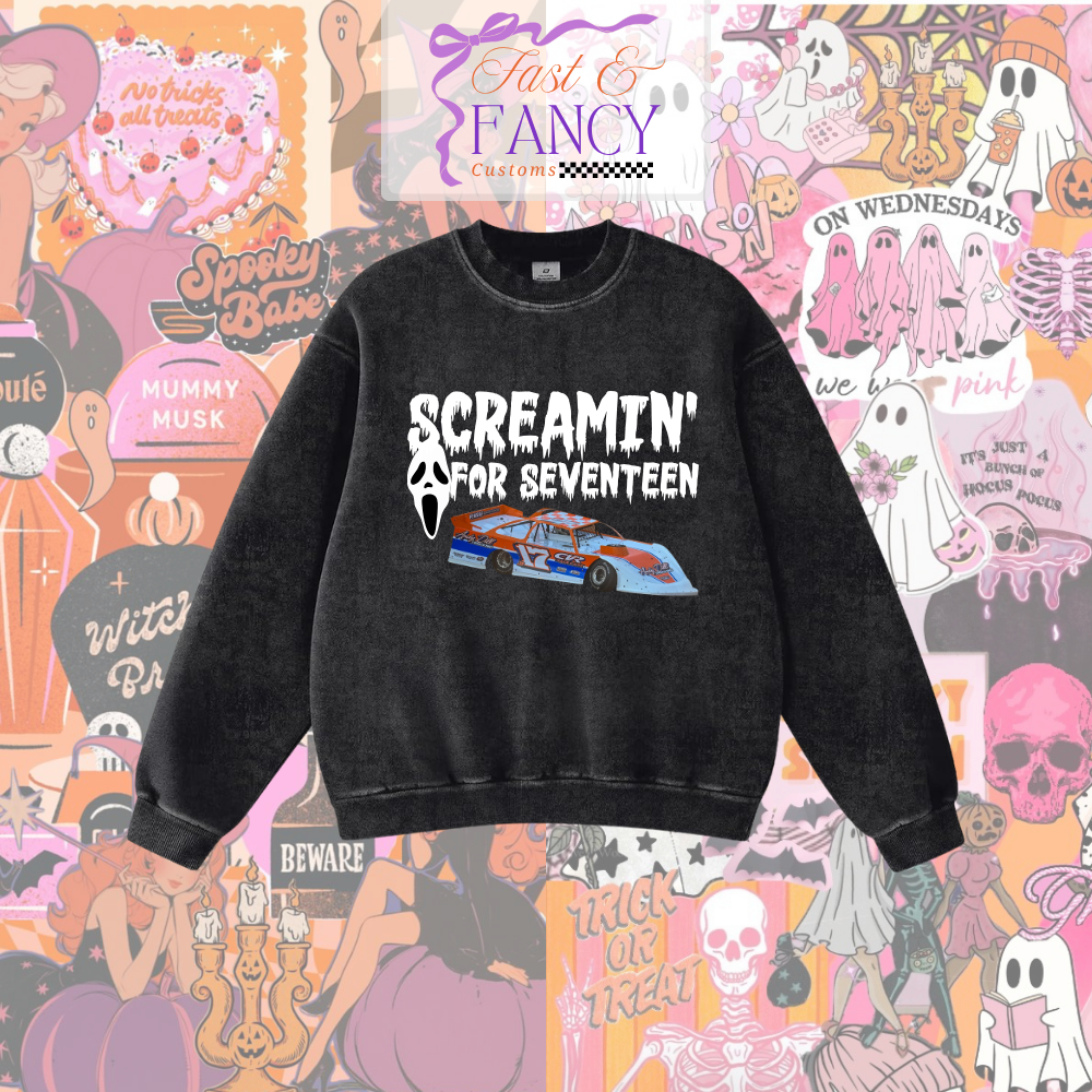 Black Acid Wash Crewneck
