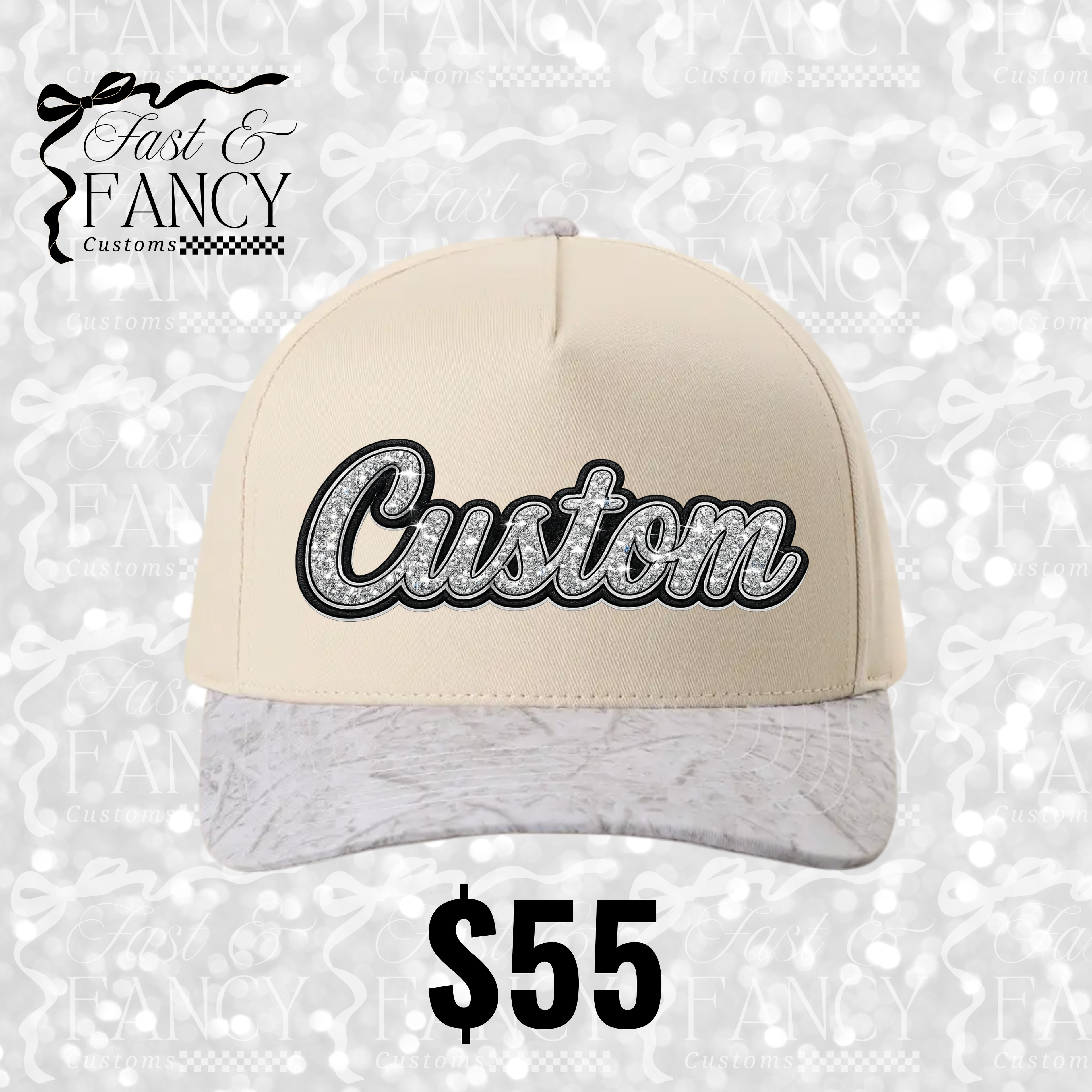 Custom Rhinestone Hat (Ash Camo)