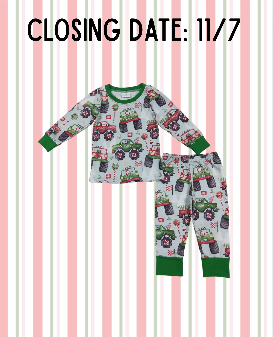 Boy Monster Truck Pjs
