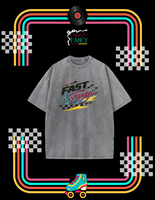 Oversized Acid Wash Fast & Fancy Tee