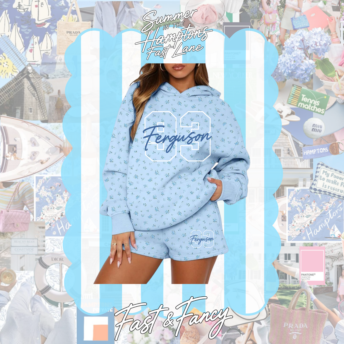 Women’s Blue Floral Set (This is preorder could extend past 18 business days)