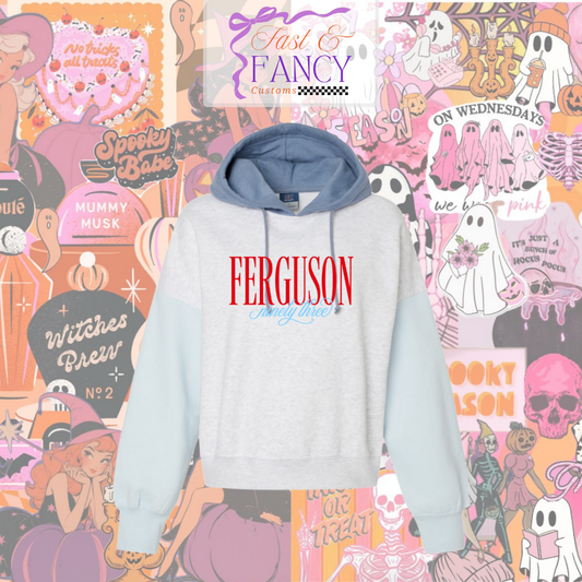 Crop Color Block Hoodie