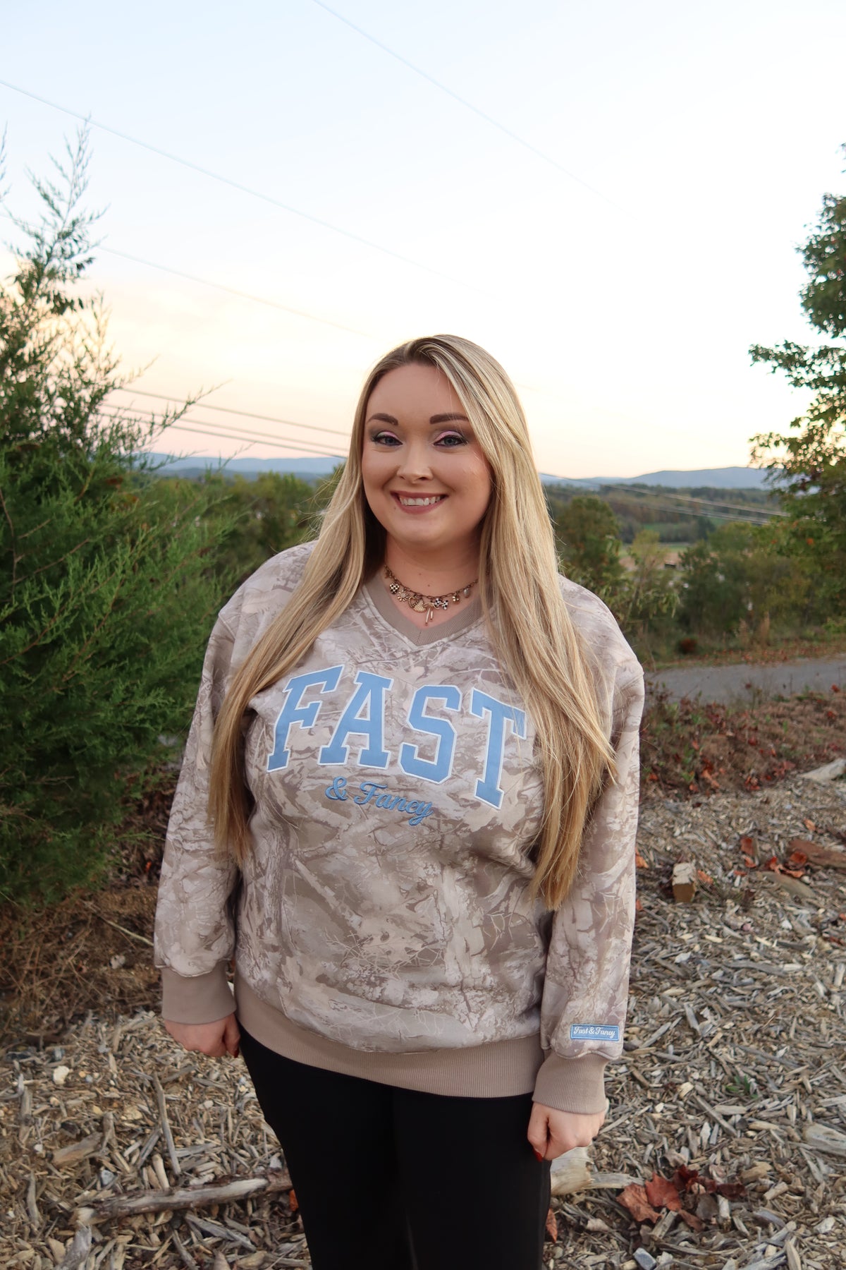 Cozy Camo V-Neck