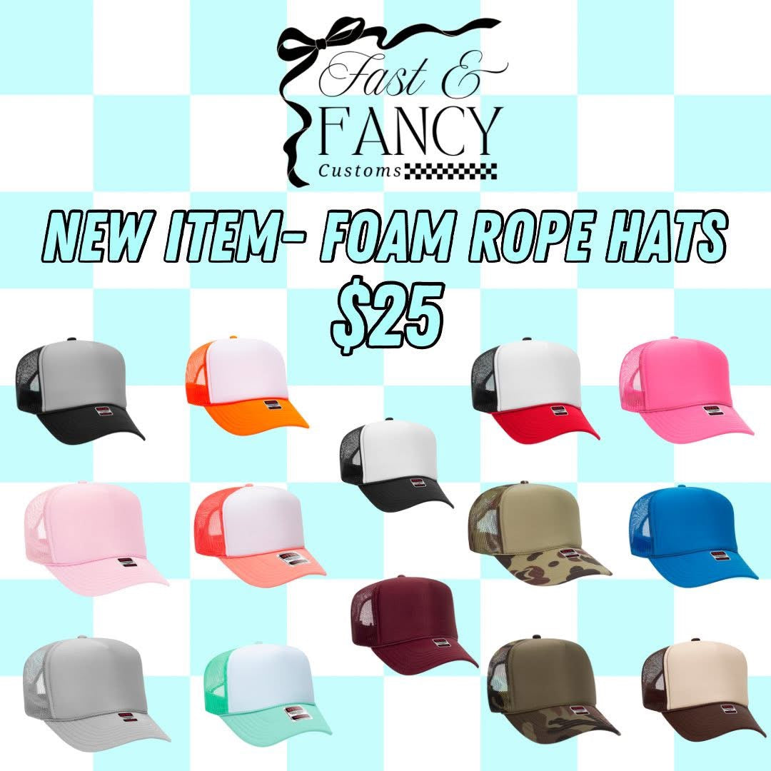 Foam Rope Hat (Choose your Color)