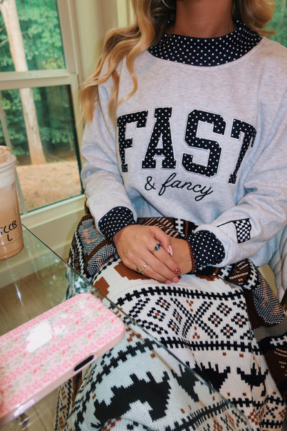 Polka Dot Fast and Fancy Mockneck