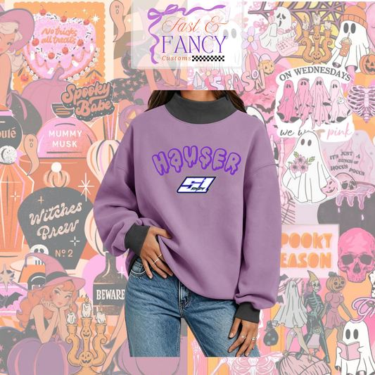 Purple Two Toned Mockneck