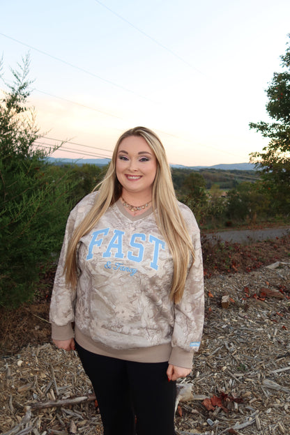 Cozy Camo V-Neck