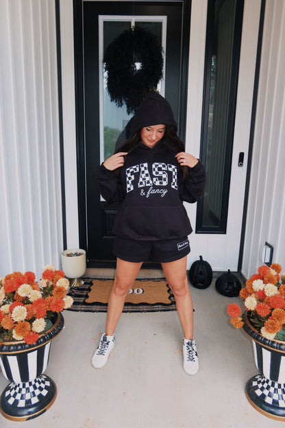 Classic Black Checkered Hoodie