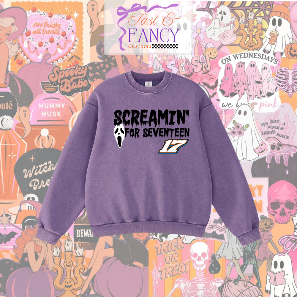 Purple Acid Wash Crewneck