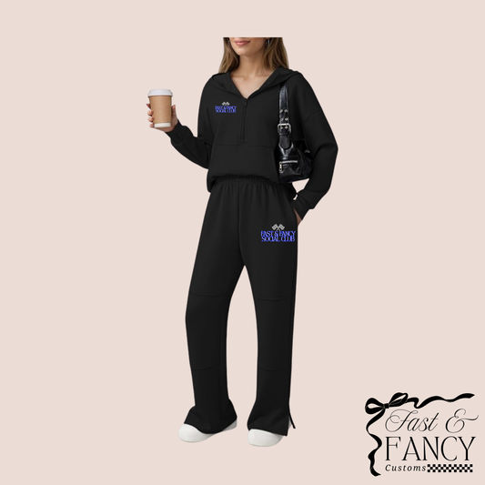 Black Quarter Zip Set