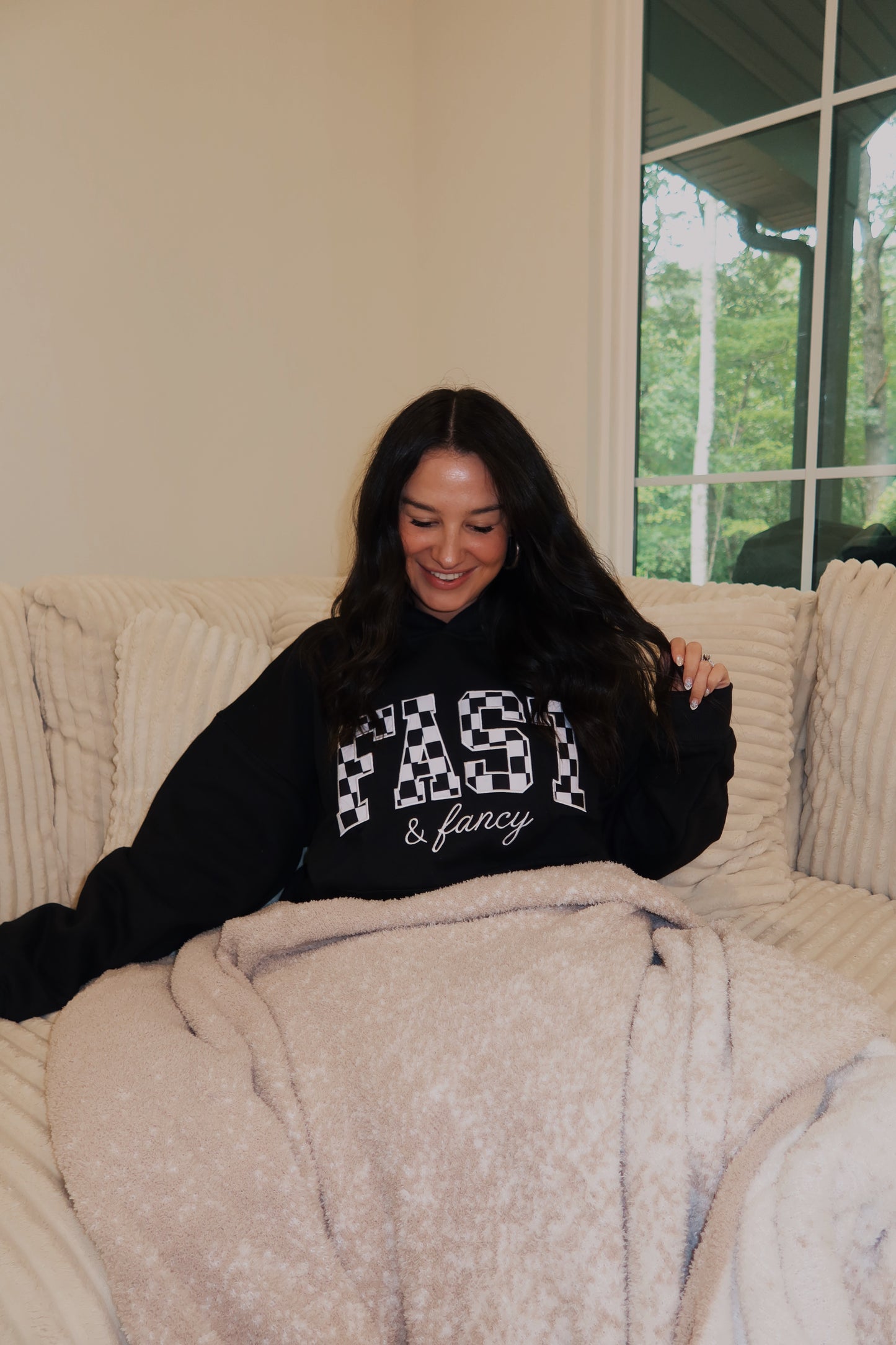 Classic Black Checkered Hoodie