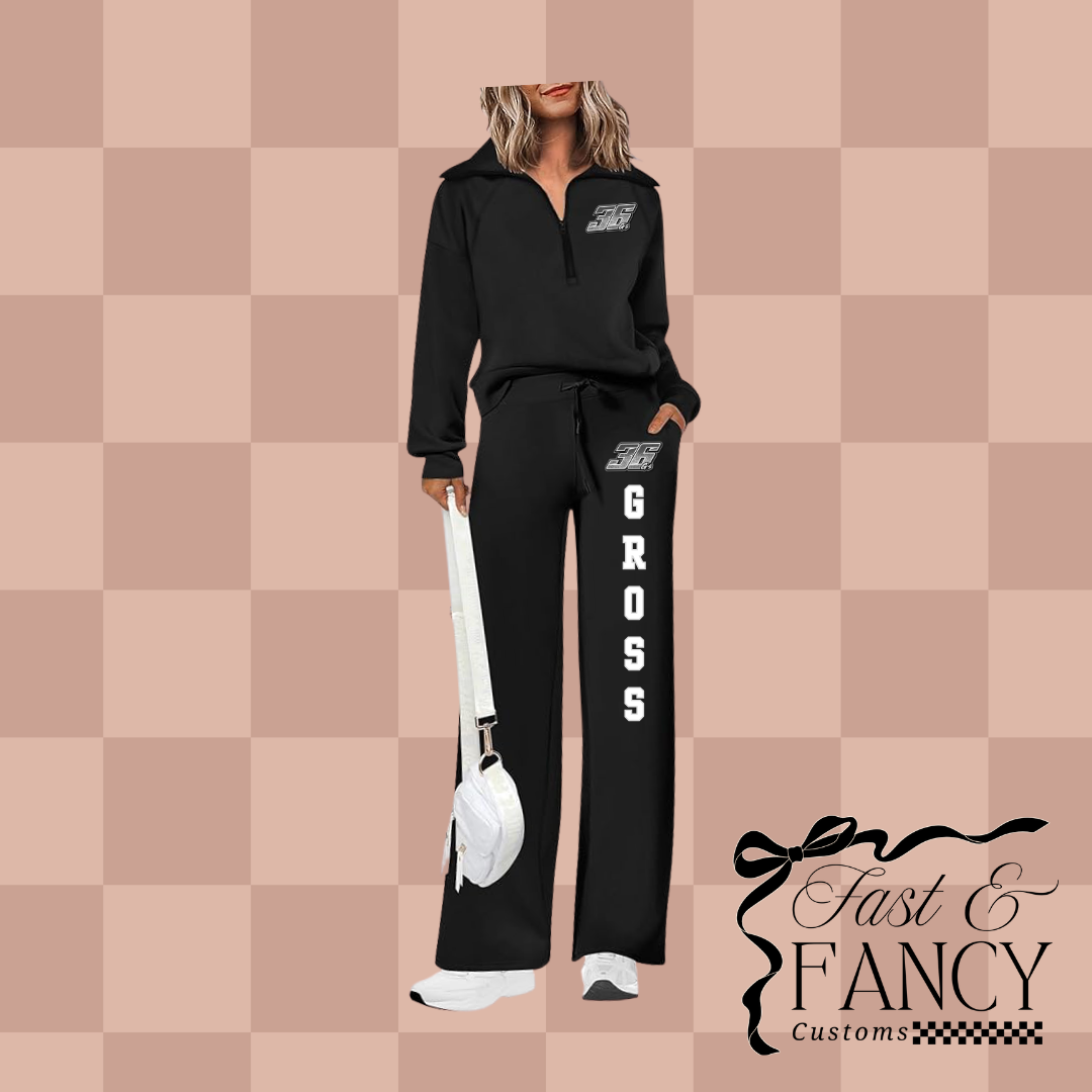 Black Quarter Zip Set