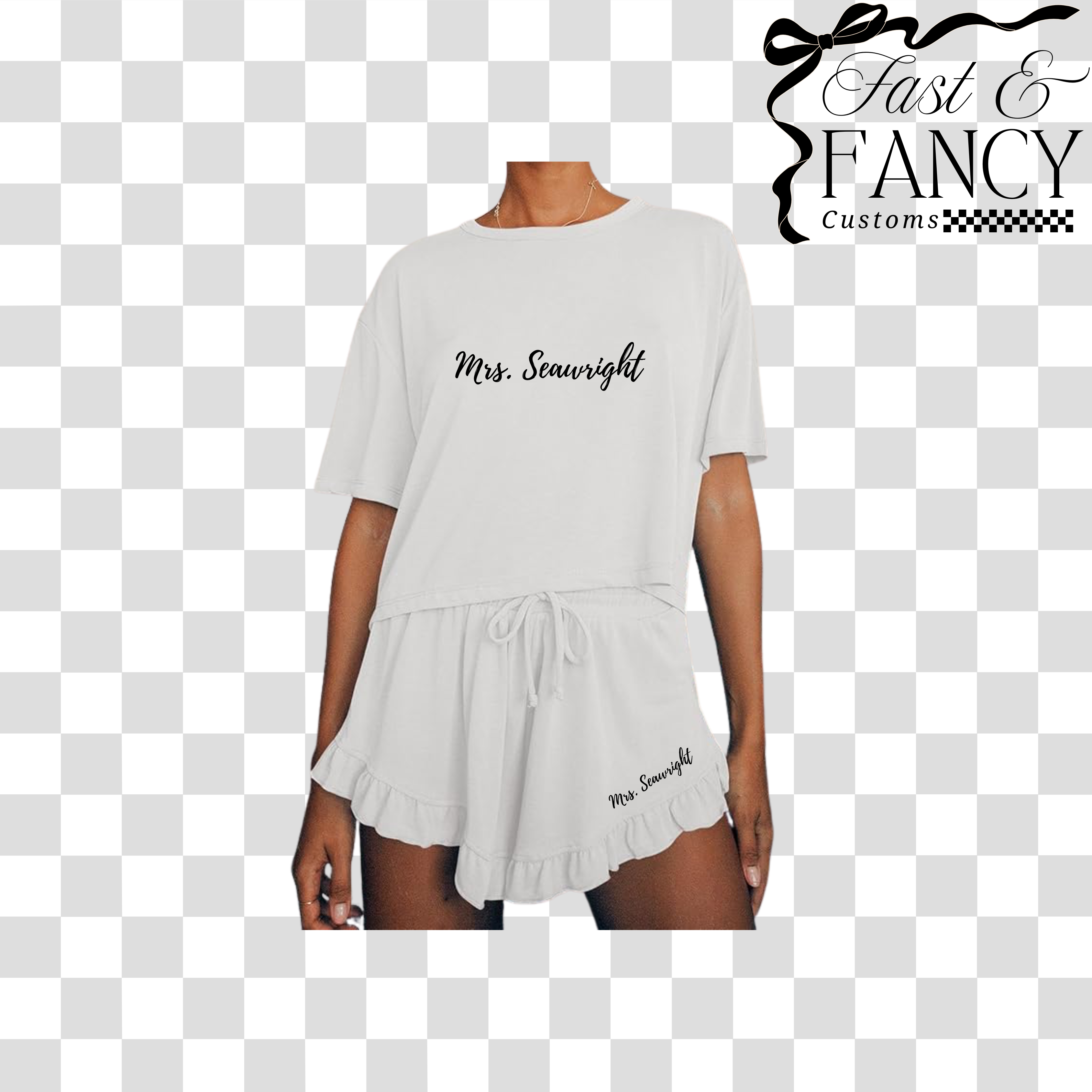 White Top & Shorts Set