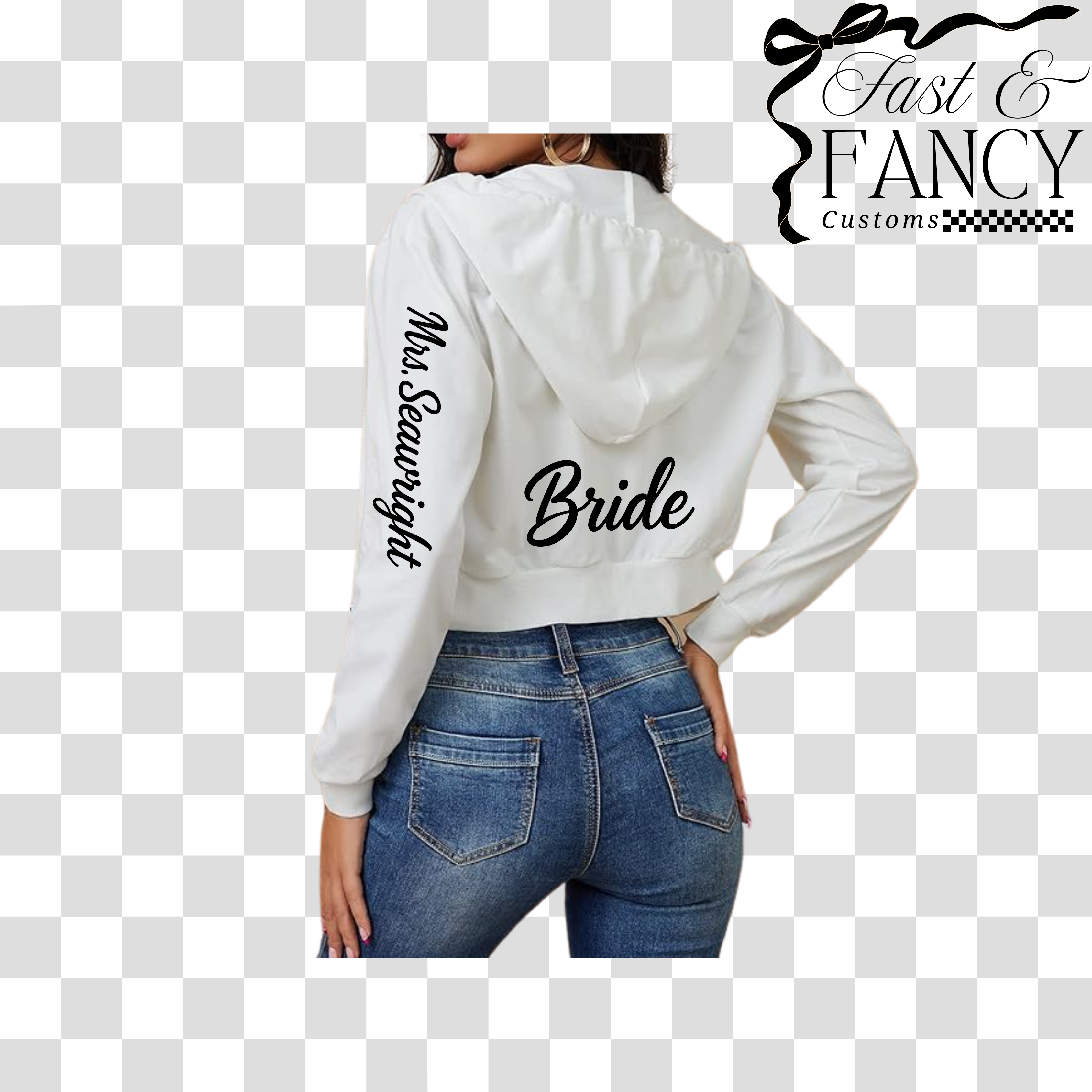 White Cropped Zip Up Jacket