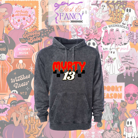 Black Acid Wash Hoodie