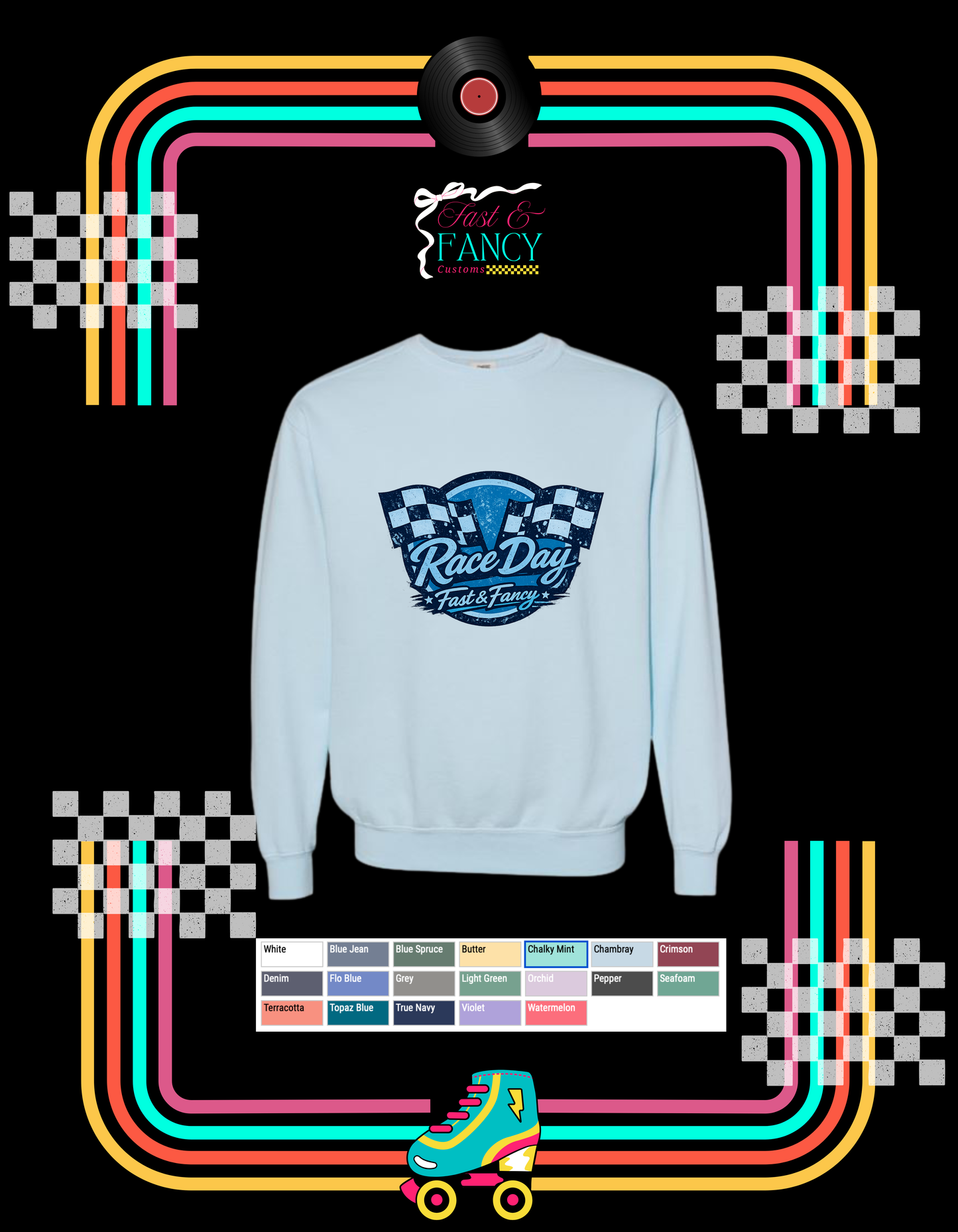 Comfort Color Race Day Crewneck (Choose your Color)