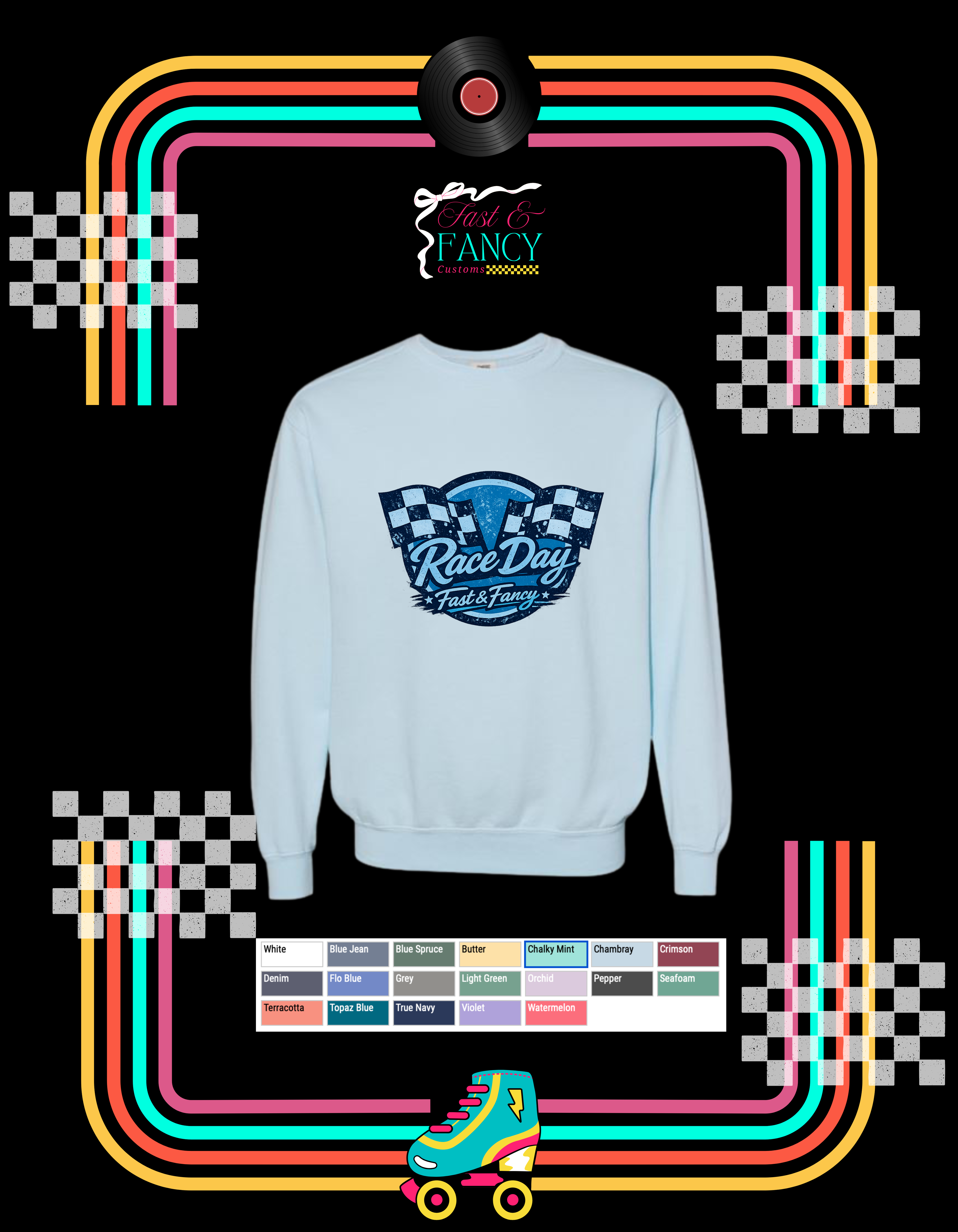 Comfort Color Race Day Crewneck (Choose your Color)