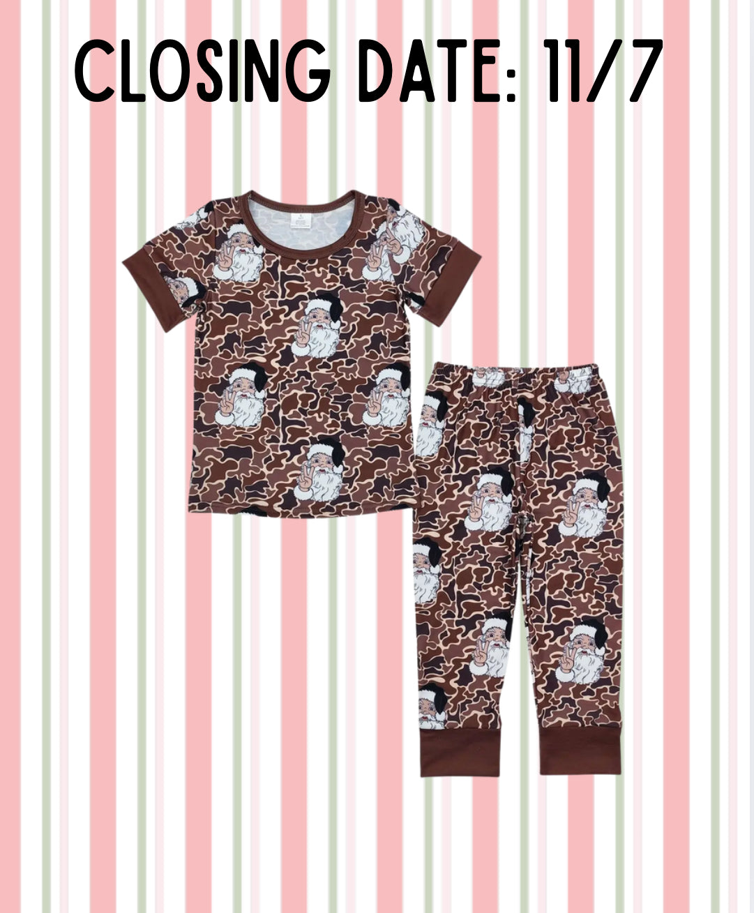 Boy Camo Santa Pjs