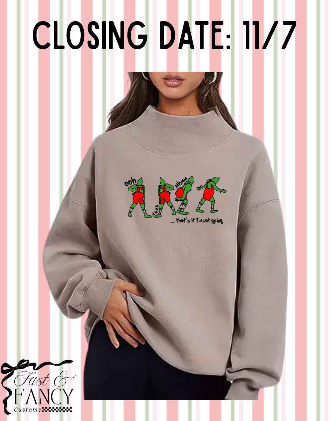 Coffee Grey Christmas Mockneck