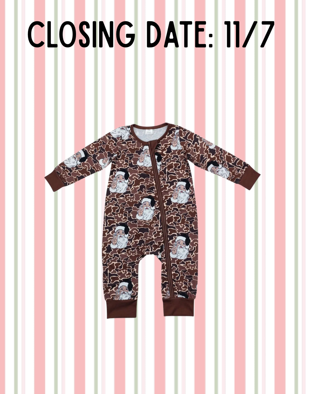 Infant Boy Camo Santa Pjs