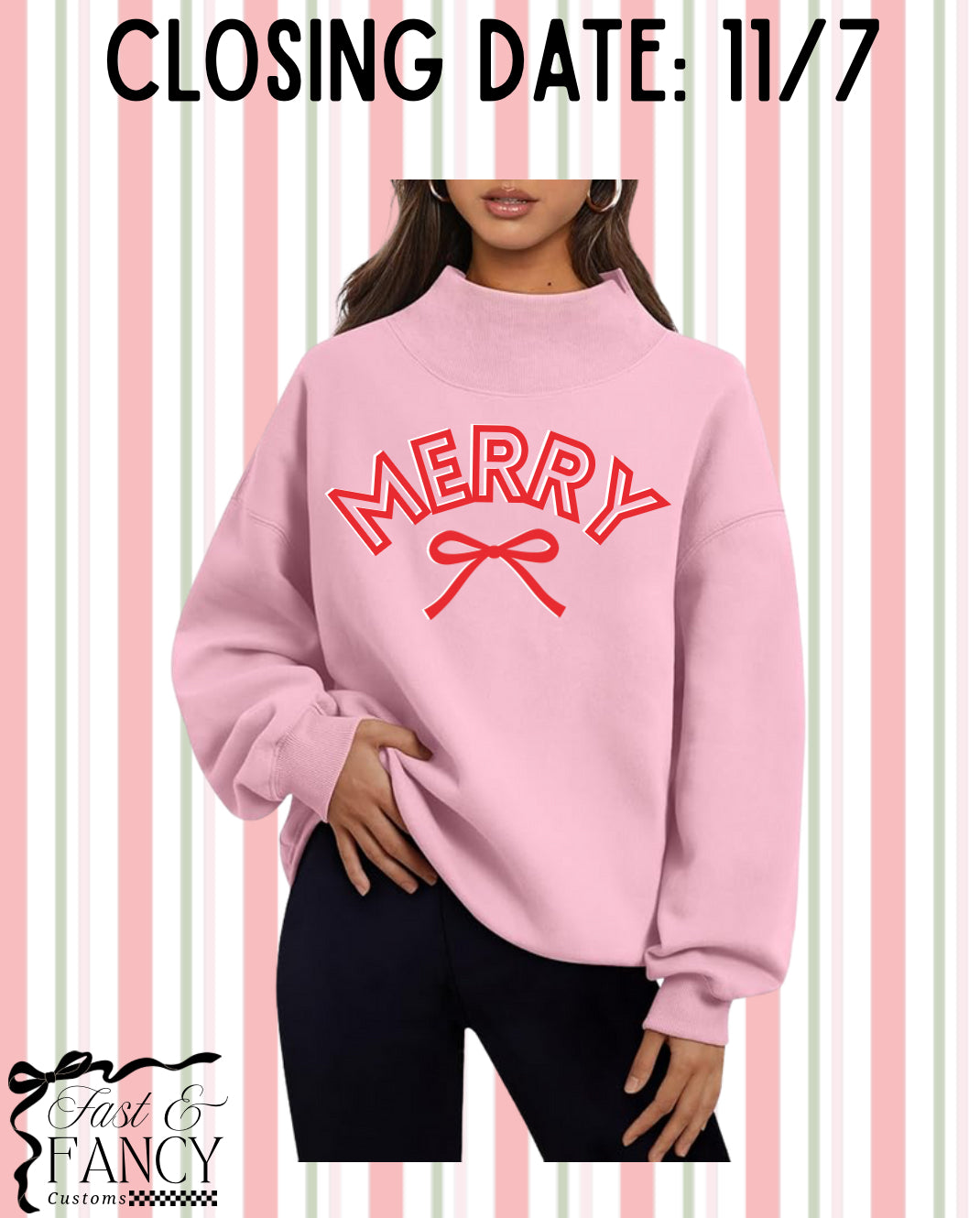 Pink Merry Mockneck